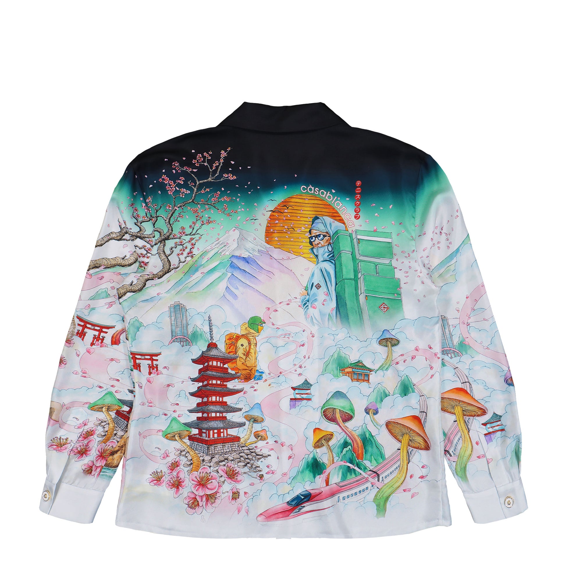 Casablanca Cuban Collar Long Sleeve Shirt Flowers Shirts U-AW25-SH-006-03-M Detail View 2 | GATE