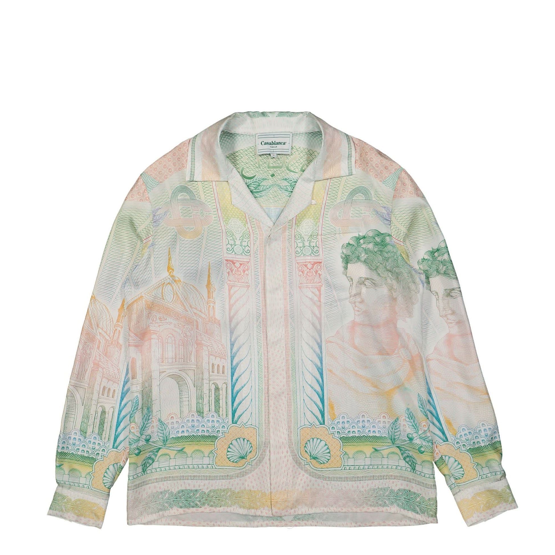 Casablanca Cuban Collar Long Sleeve Shirt Multicolor Detail view 1 | Gate