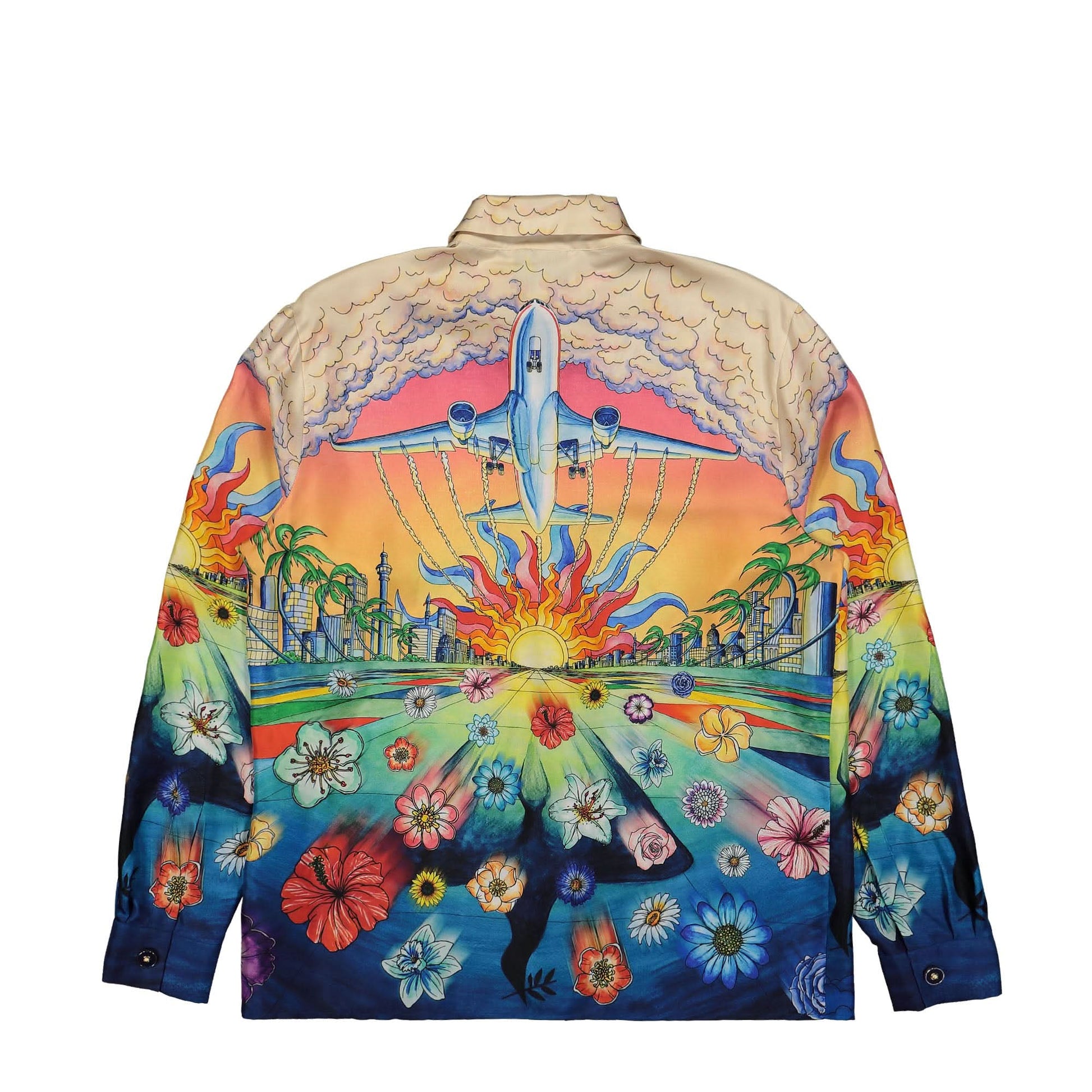 Casablanca Long Sleeve Silk Shirt Multicolor Detail view 2 | Gate