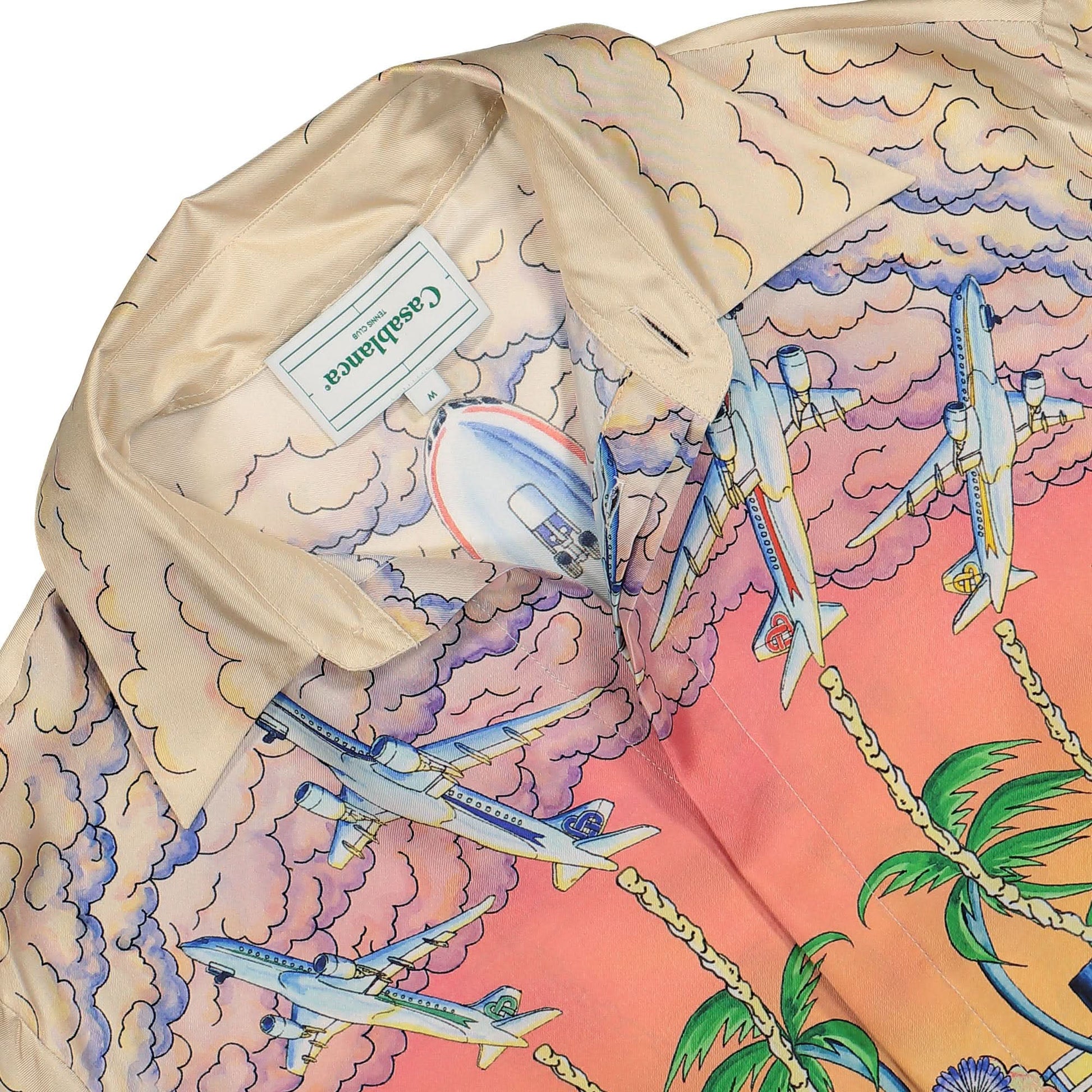 Casablanca Long Sleeve Silk Shirt Multicolor Detail view 3 | Gate