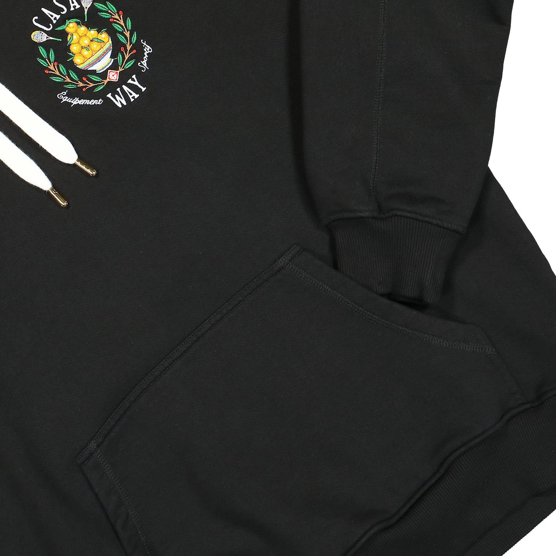 Casablanca Casa Way Hooded Sweatshirt Black Detail view 4 | Gate
