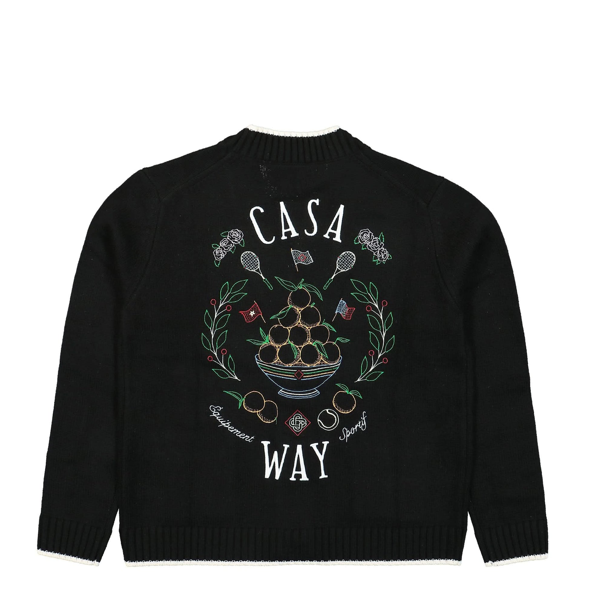 Casablanca Embroidered Casa Way Cardigan Black Detail view 2 | Gate