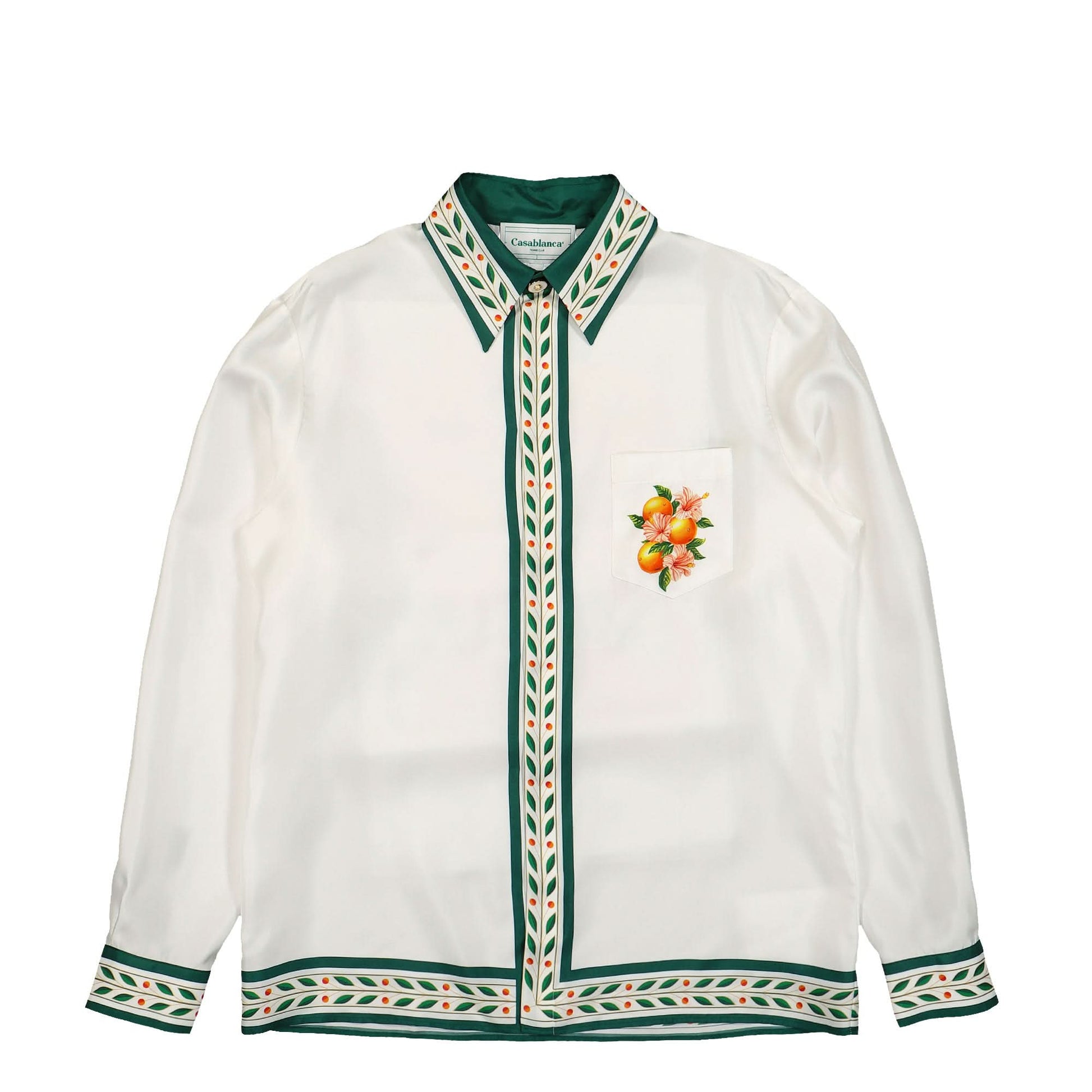 Casablanca Classic Collar Long Sleeve Shirt White Detail view 1 | Gate