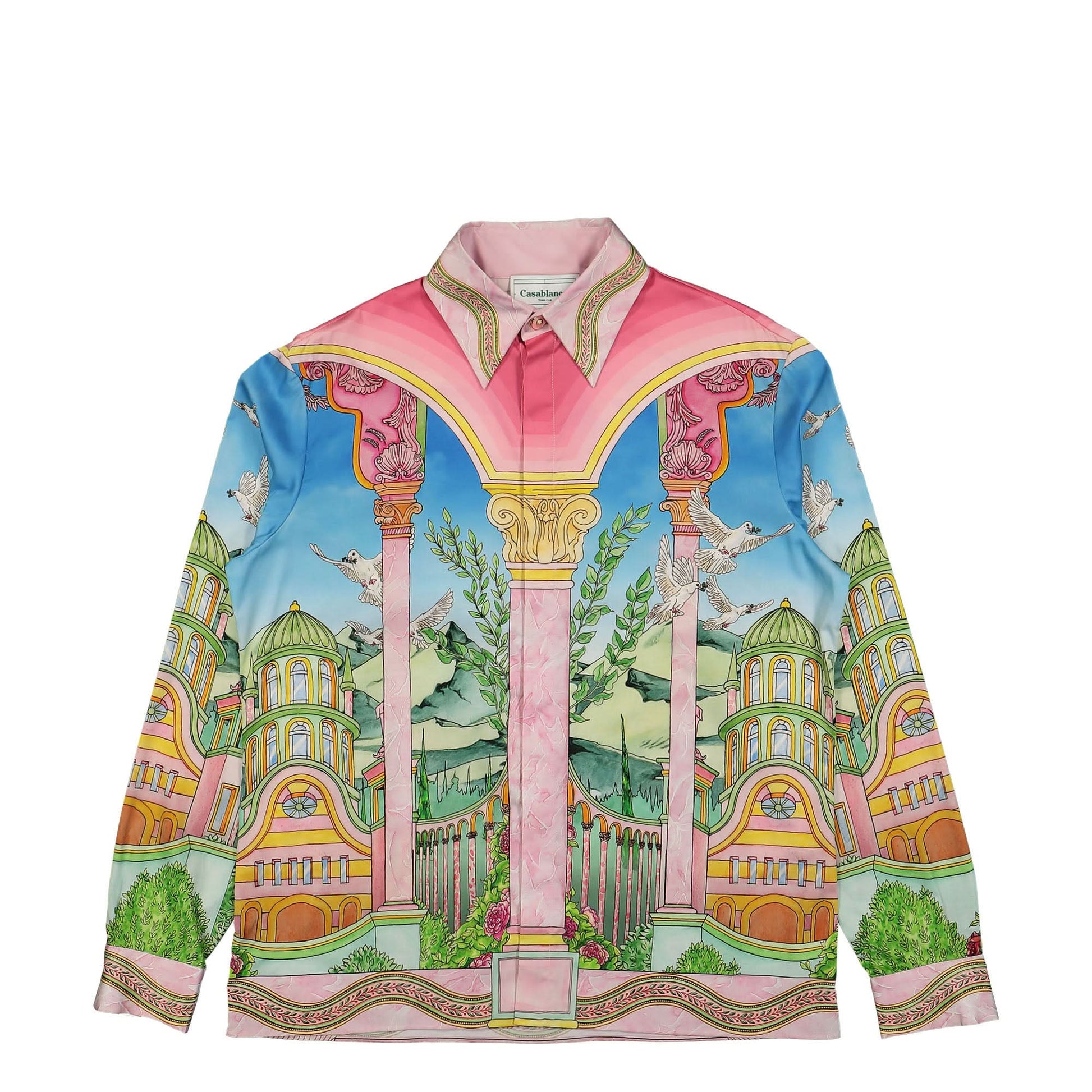 Casablanca Cuban Collar Long Sleeve Shirt Multicolor Detail view 1 | Gate