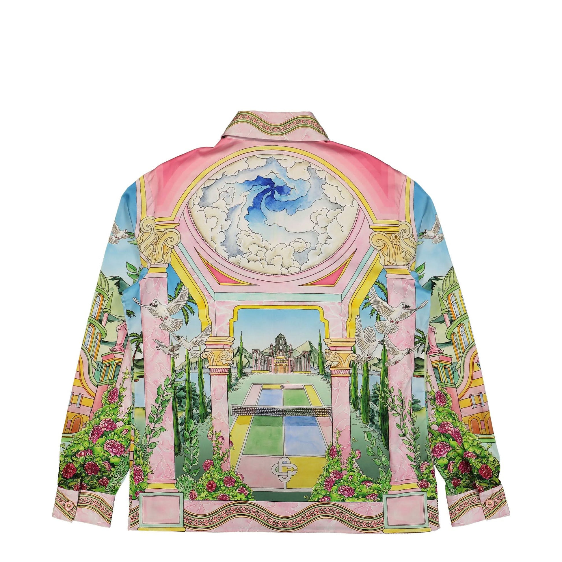 Casablanca Cuban Collar Long Sleeve Shirt Multicolor Detail view 2 | Gate