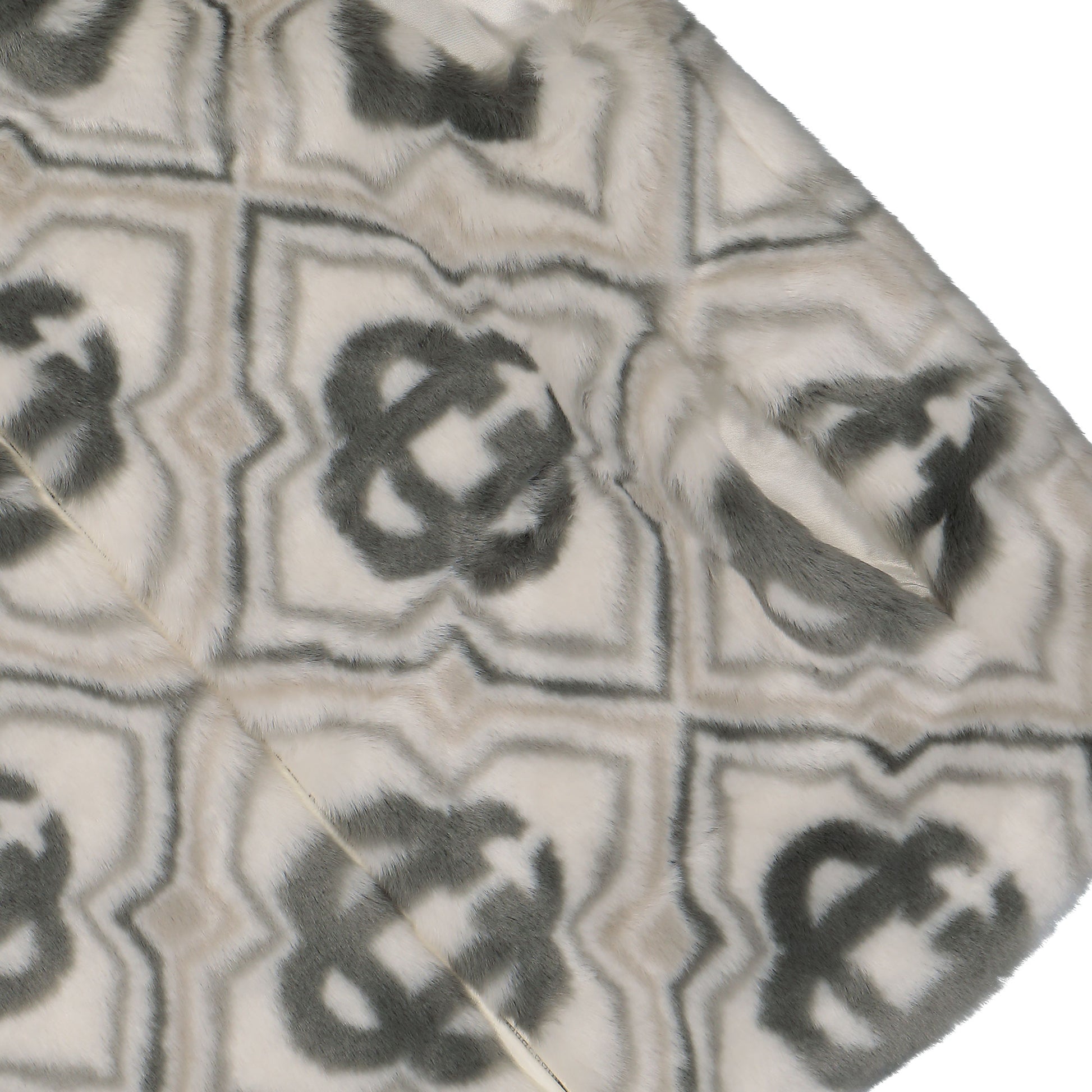 Casablanca Faux Fur Monogram Gilet Grey Detail view 4 | Gate