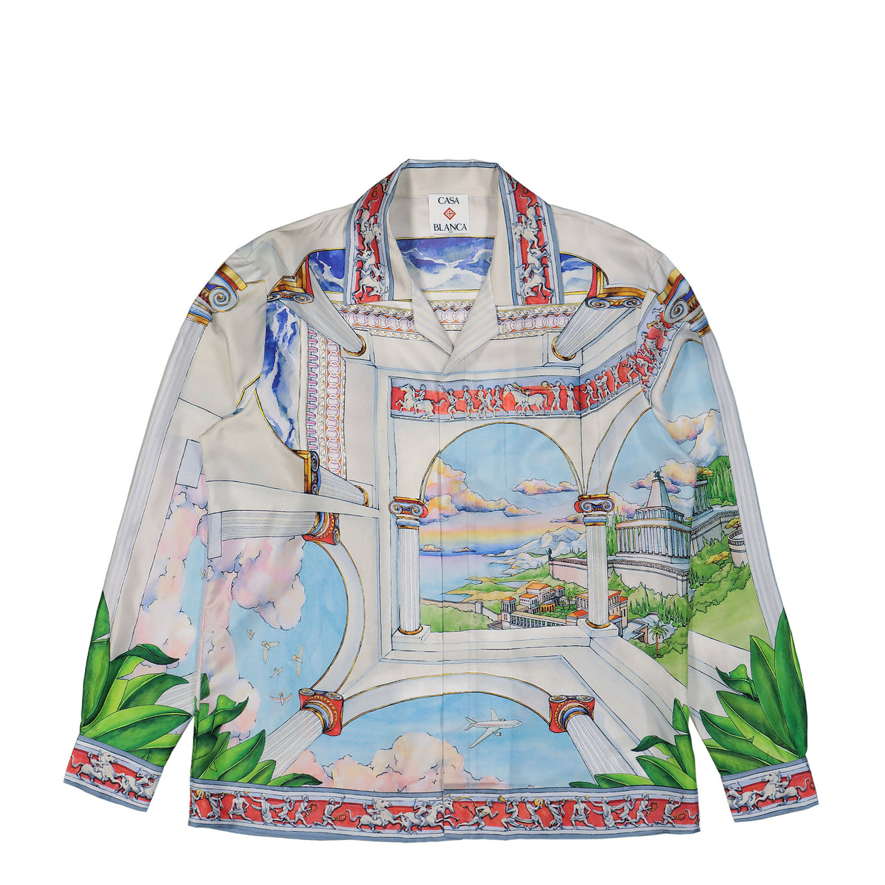 Casablanca Long Sleeve Cuban Collar Shirt Multicolor Detail view 1 | Gate