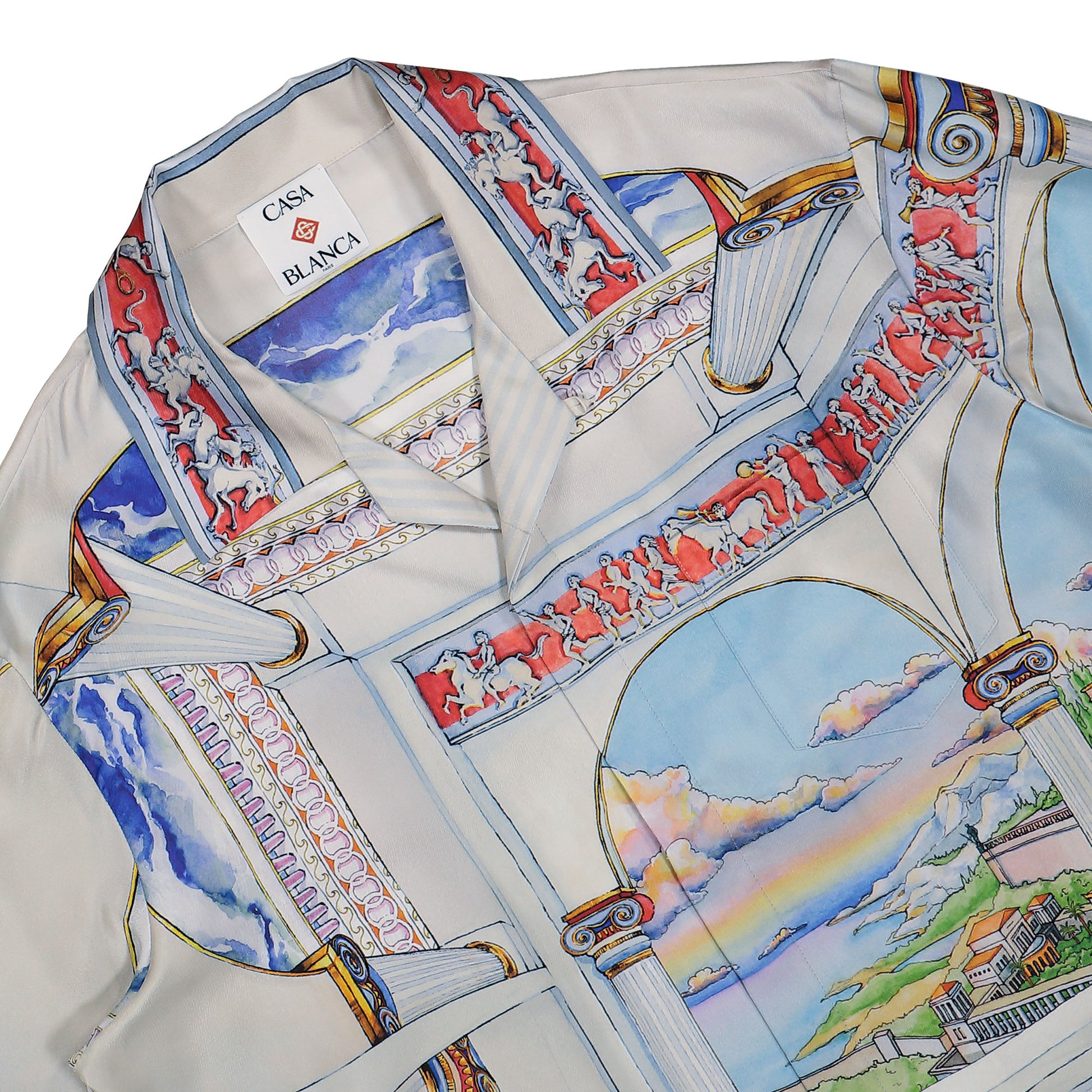 Casablanca Long Sleeve Cuban Collar Shirt Multicolor Detail view 3 | Gate