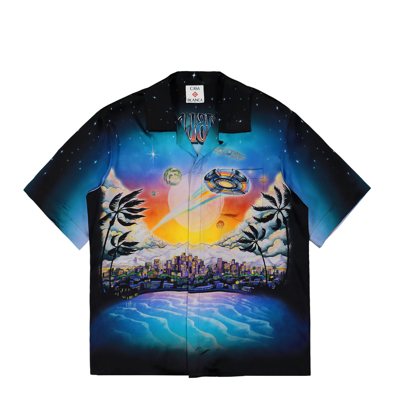 Casablanca Short Sleeve Cuban Collar Shirt Multicolor Detail view 1 | Gate