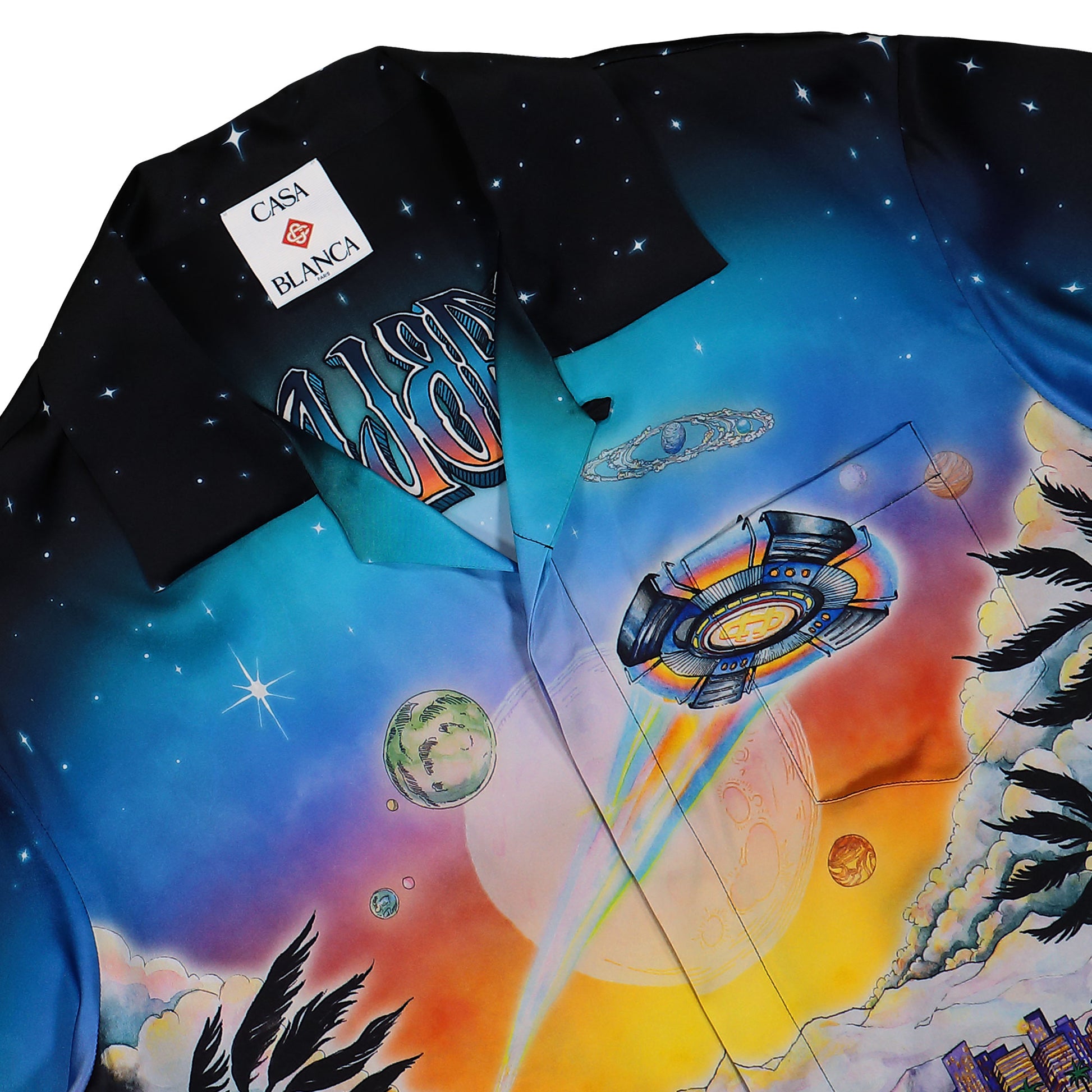 Casablanca Short Sleeve Cuban Collar Shirt Multicolor Detail view 3 | Gate
