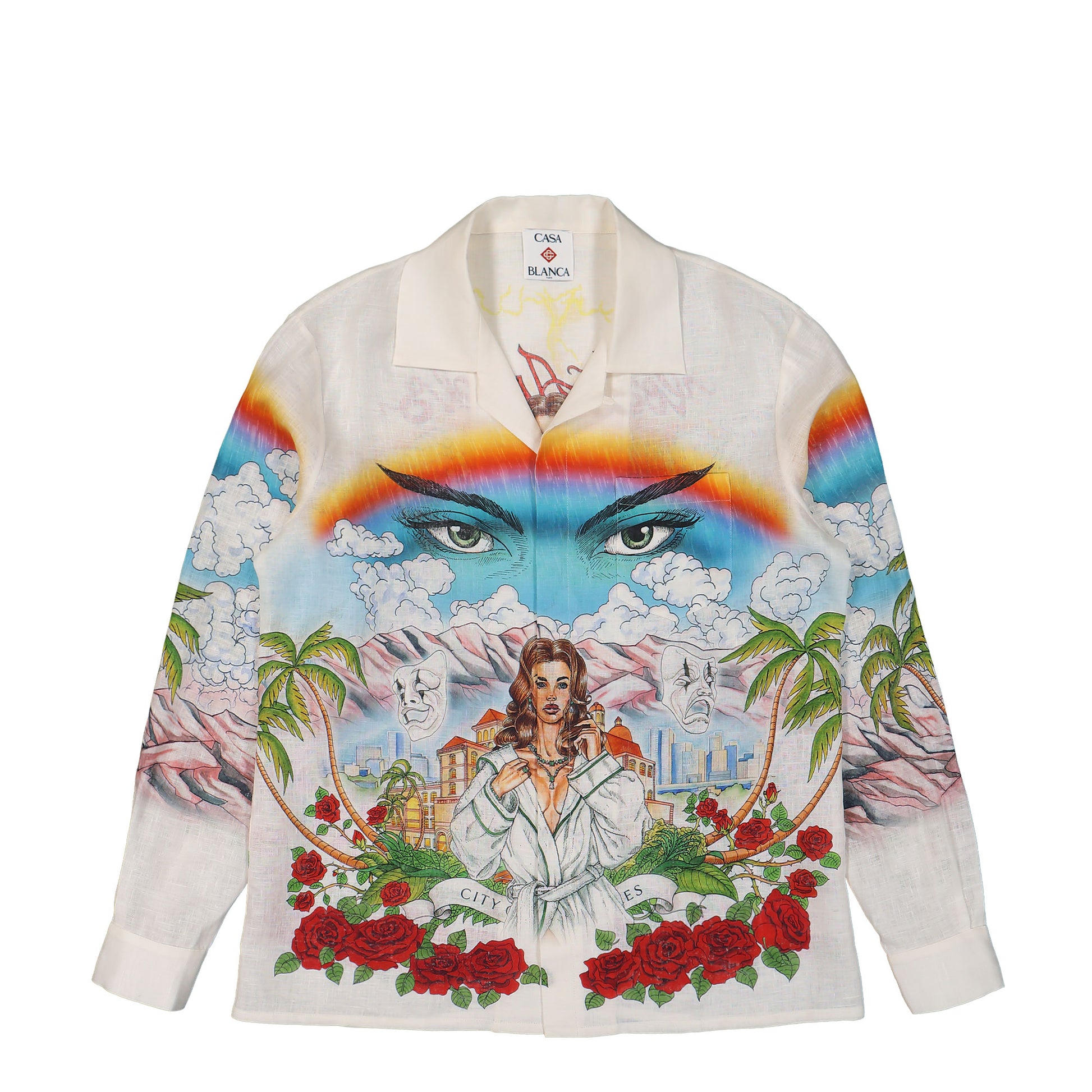 Casablanca Long Sleeve Cuban Collar Shirt Multicolor Detail view 1 | Gate