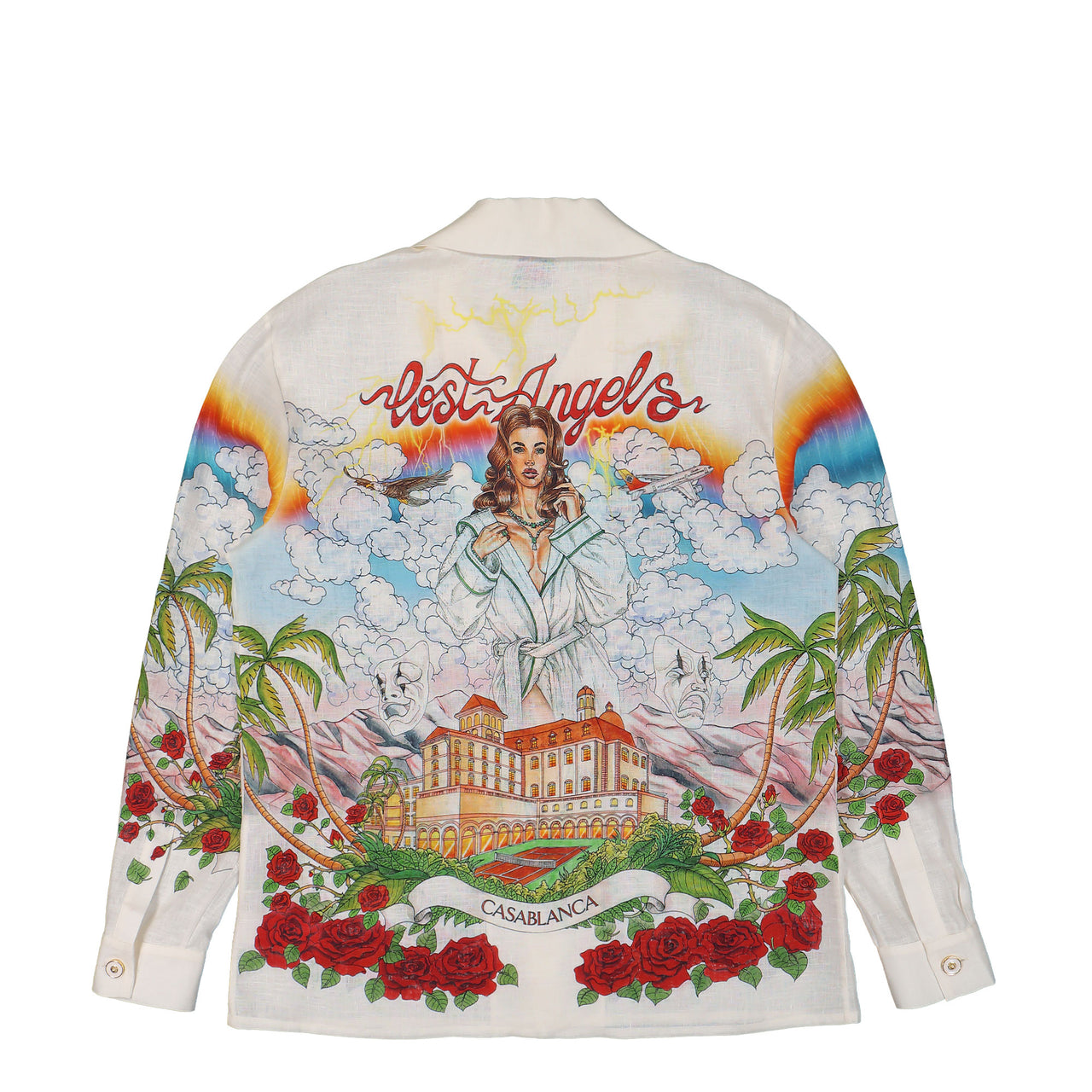 Casablanca Long Sleeve Cuban Collar Shirt Multicolor Detail view 1 | Gate