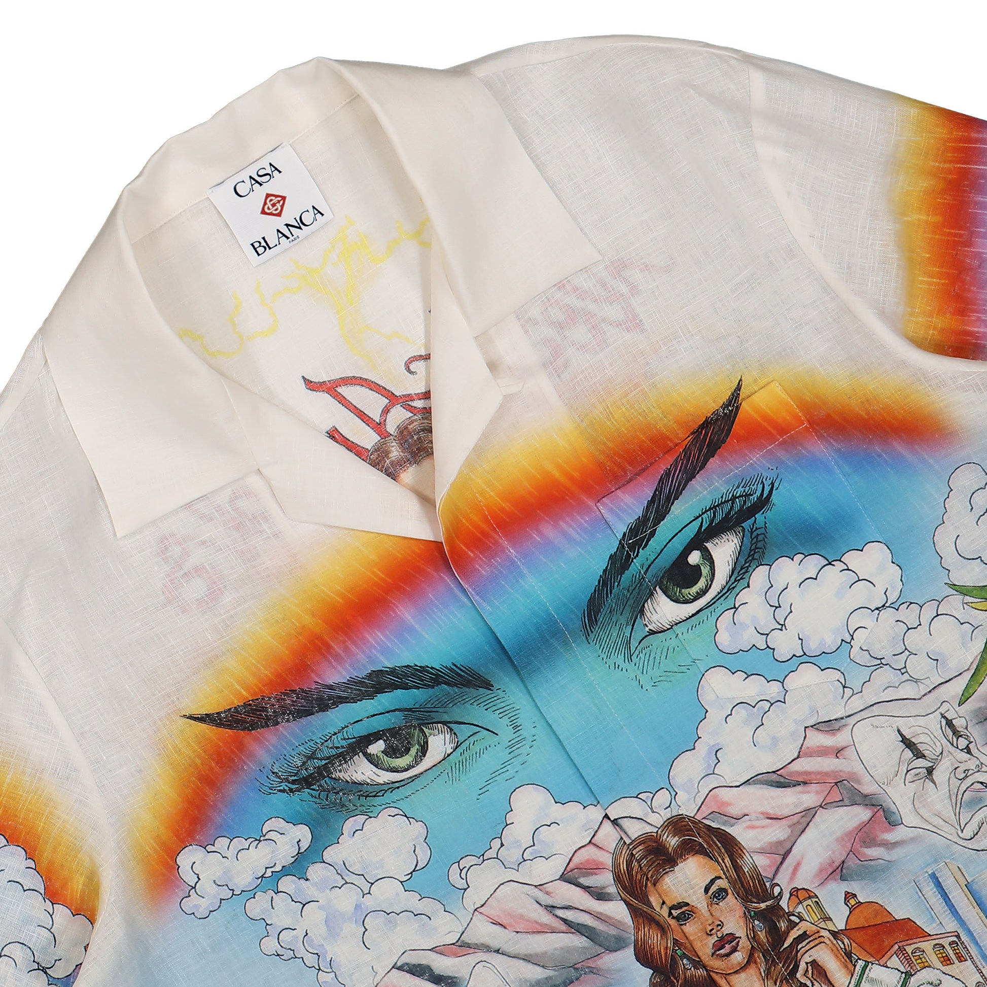 Casablanca Long Sleeve Cuban Collar Shirt Multicolor Detail view 3 | Gate