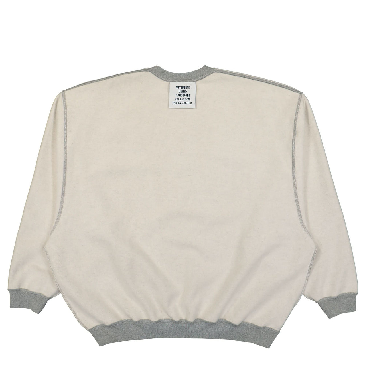 VETEMENTS Inside-Out Label Sweatshirt Grey Detail view 1 | Gate
