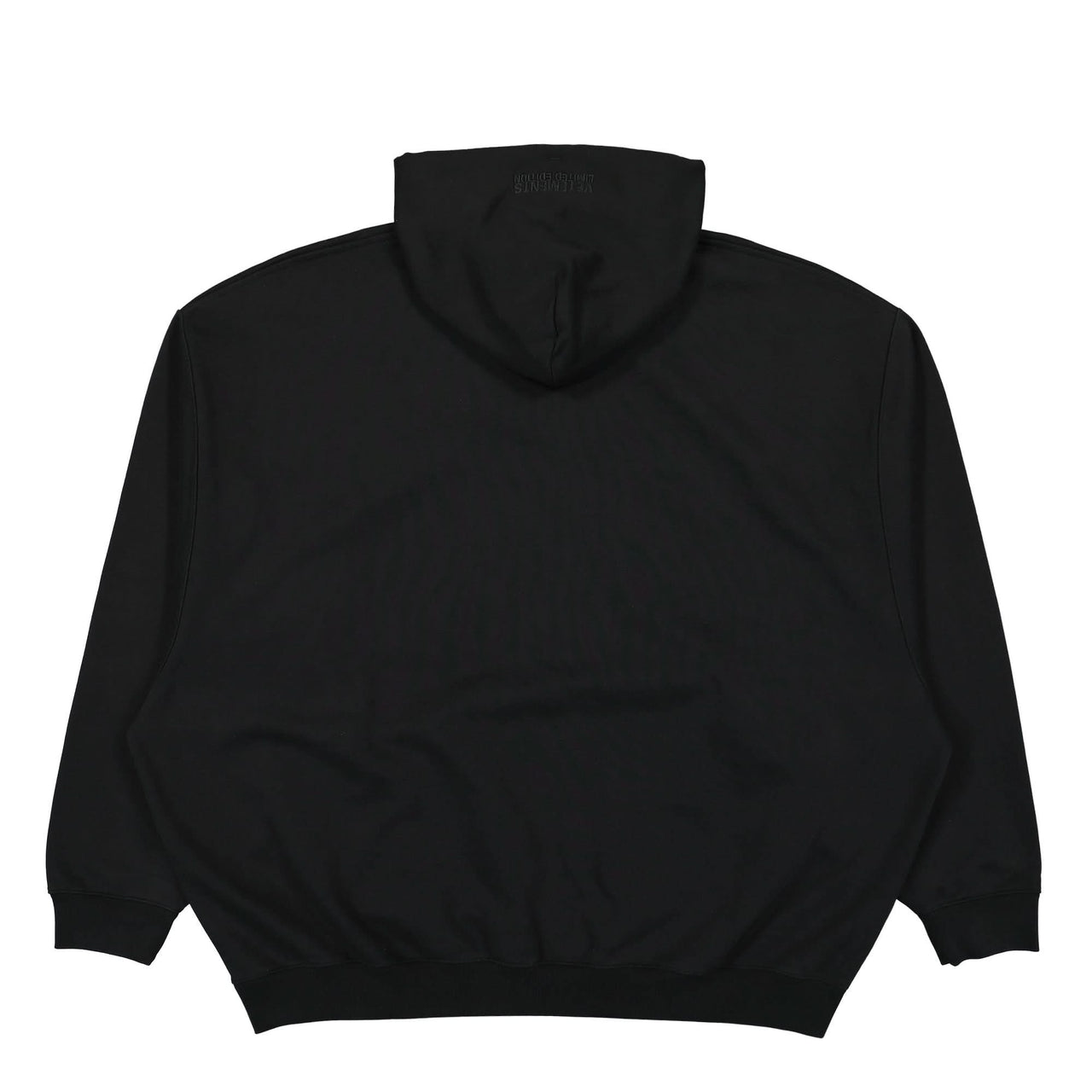 VETEMENTS Embroidered Tonal Logo Hoodie Black Detail view 1 | Gate