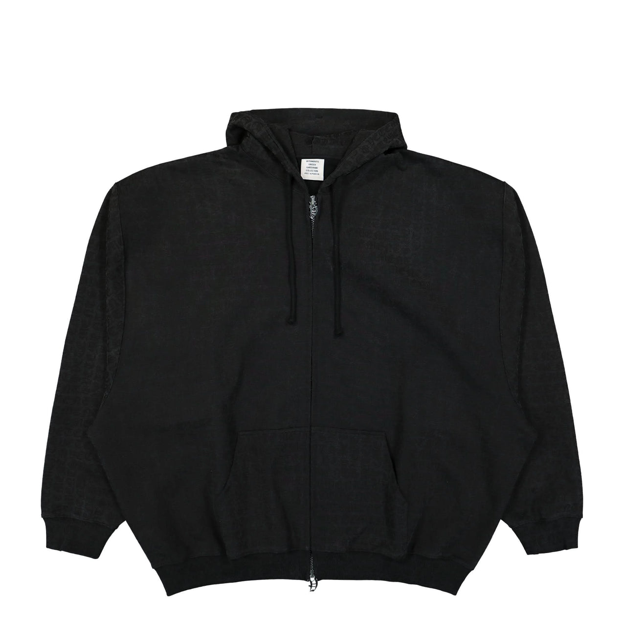 VETEMENTS Gothic Monogram Zip-Hoodie Black Detail view 1 | Gate