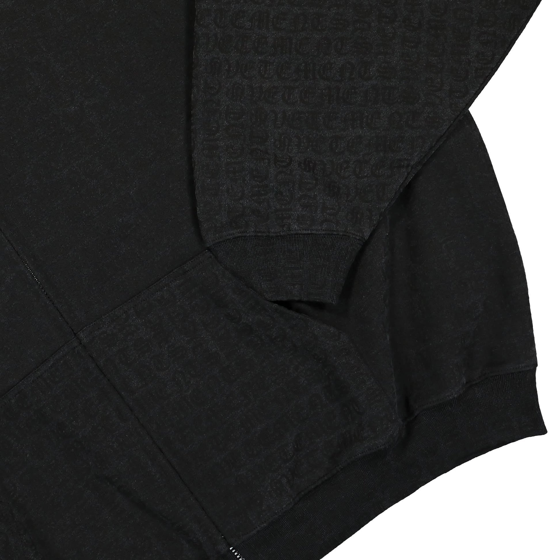 VETEMENTS Gothic Monogram Zip-Hoodie Black Detail view 4 | Gate