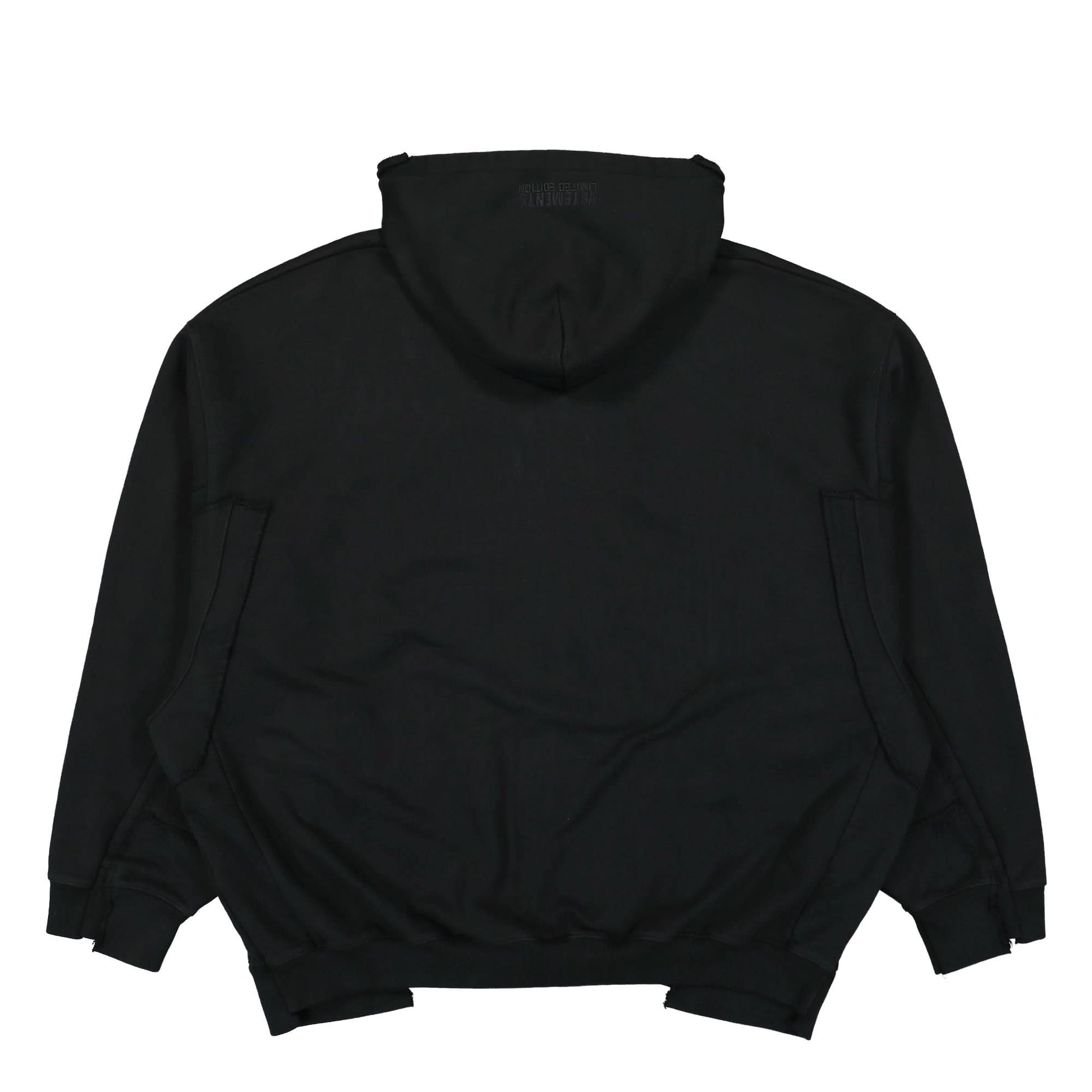 VETEMENTS Blackout Cut-Up Hoodie Black Detail view 2 | Gate