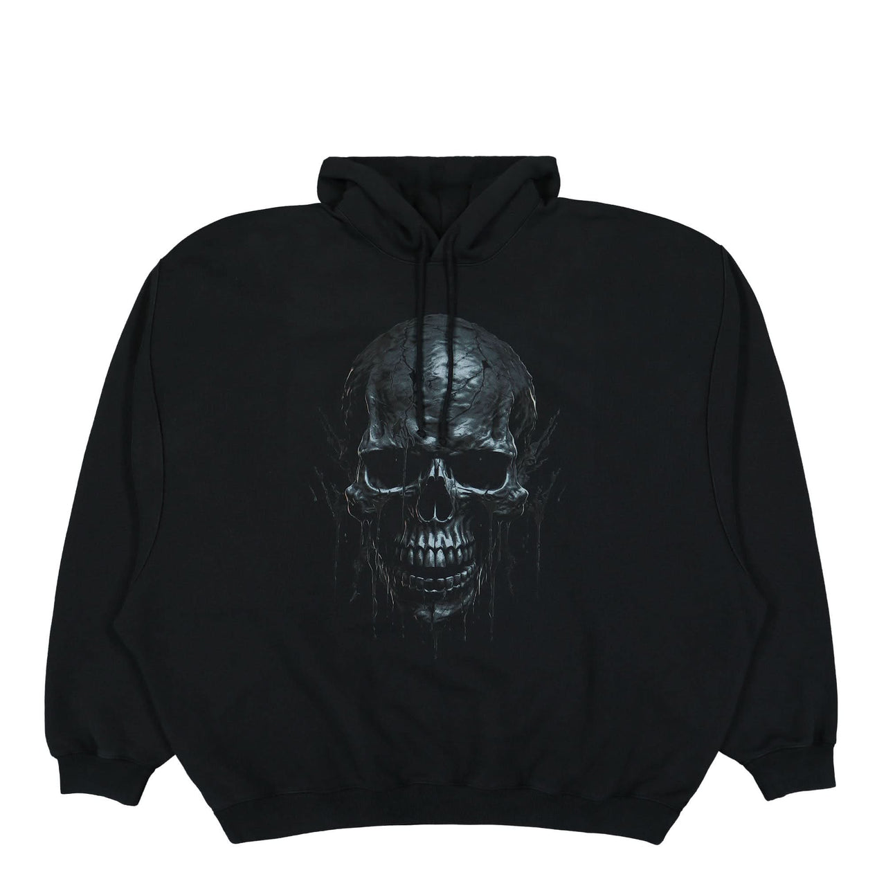 VETEMENTS Black Skull Metal Hoodie Black Detail view 1 | Gate