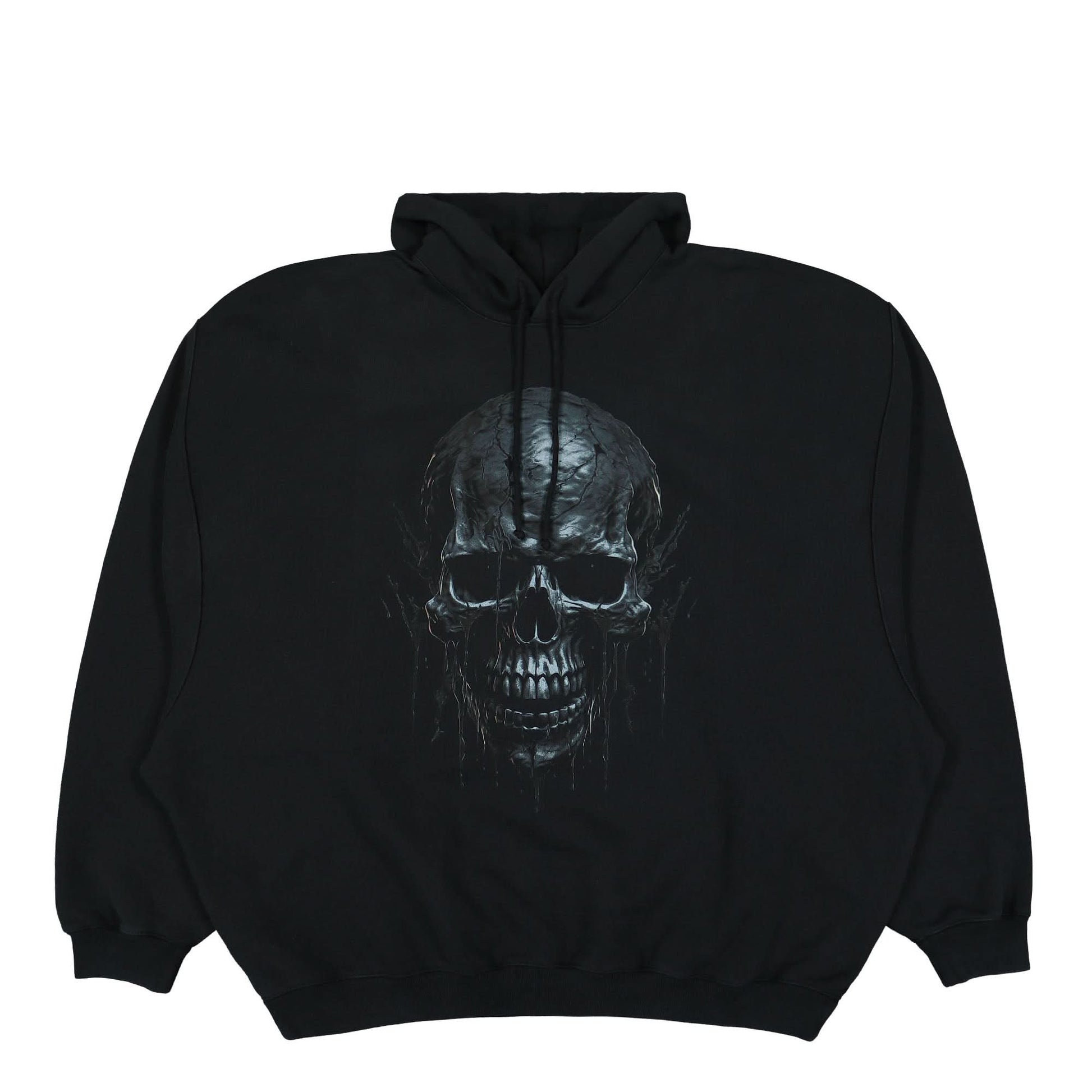 VETEMENTS Black Skull Metal Hoodie Black Detail view 1 | Gate
