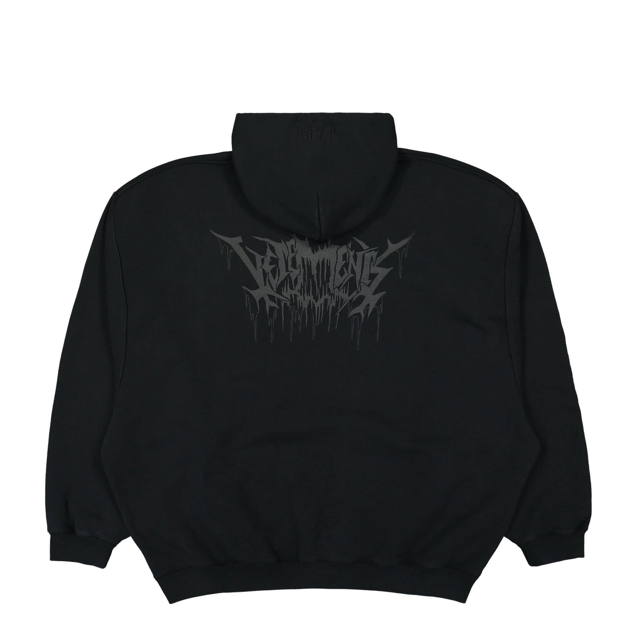VETEMENTS Black Skull Metal Hoodie Black Detail view 1 | Gate