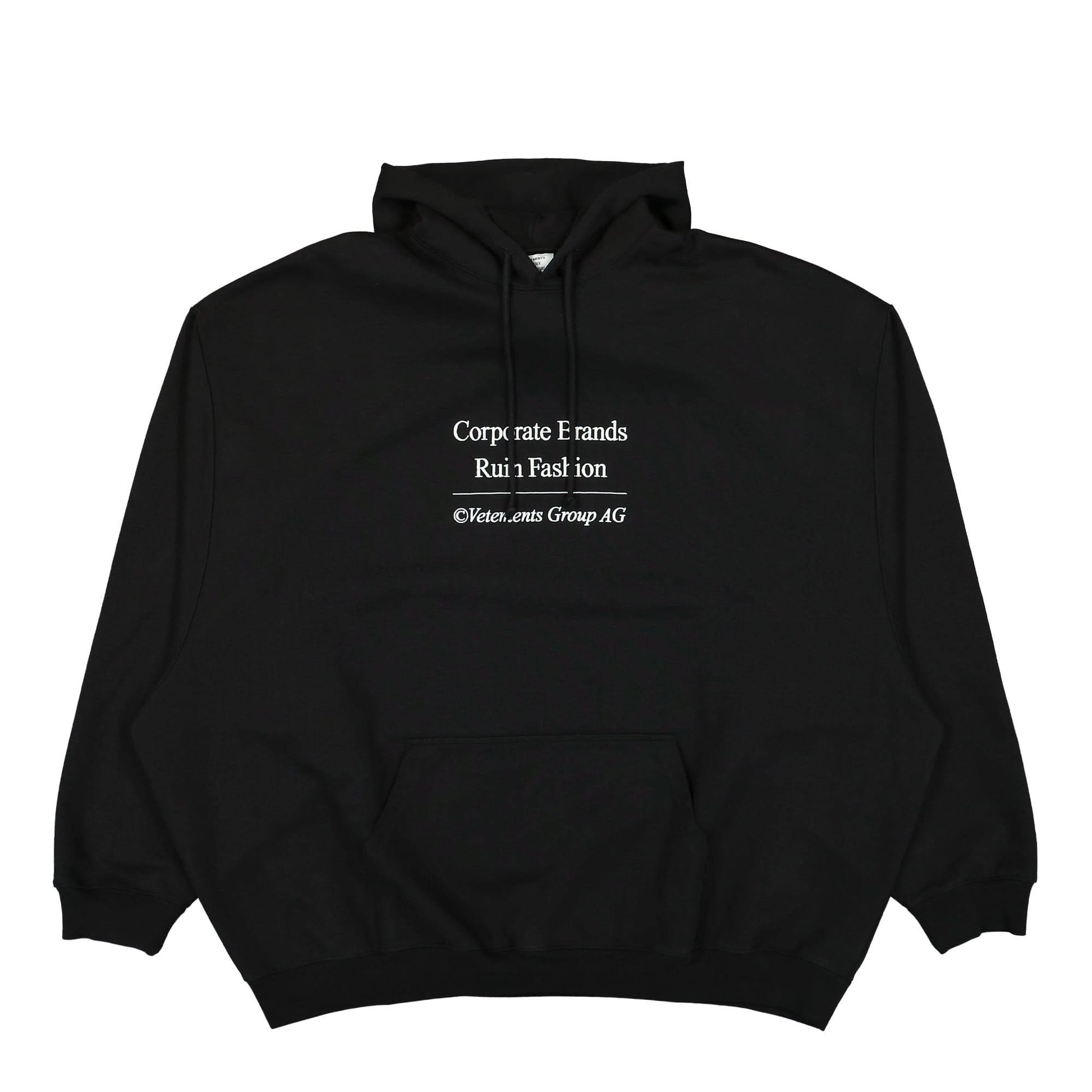VETEMENTS Corporate Brands Hoodie Black Detail view 1 | Gate