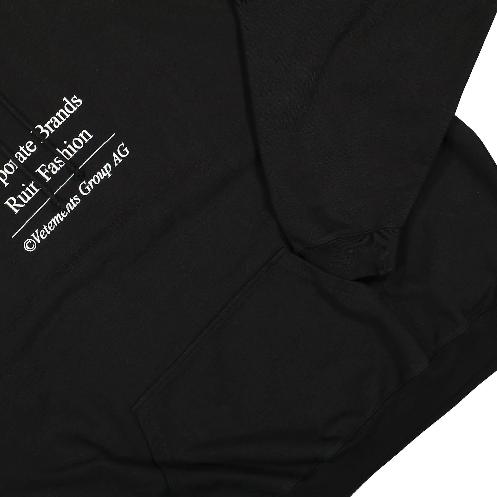 VETEMENTS Corporate Brands Hoodie Black Detail view 4 | Gate