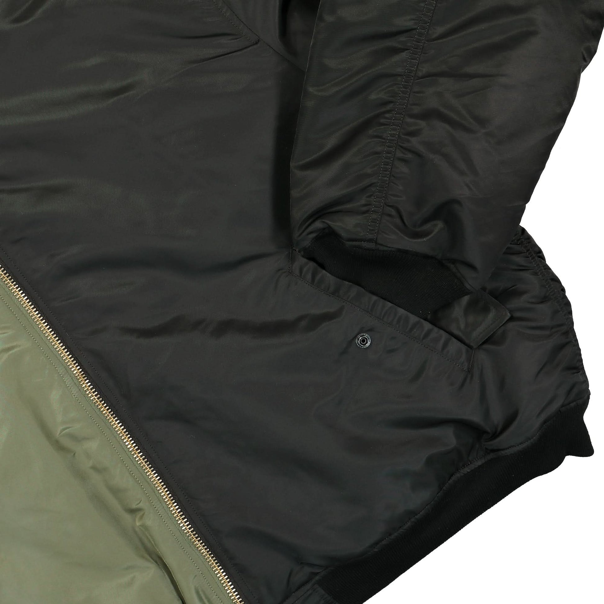 VETEMENTS Split Hooded Bomber Jacket Multicolor Detail view 4 | Gate