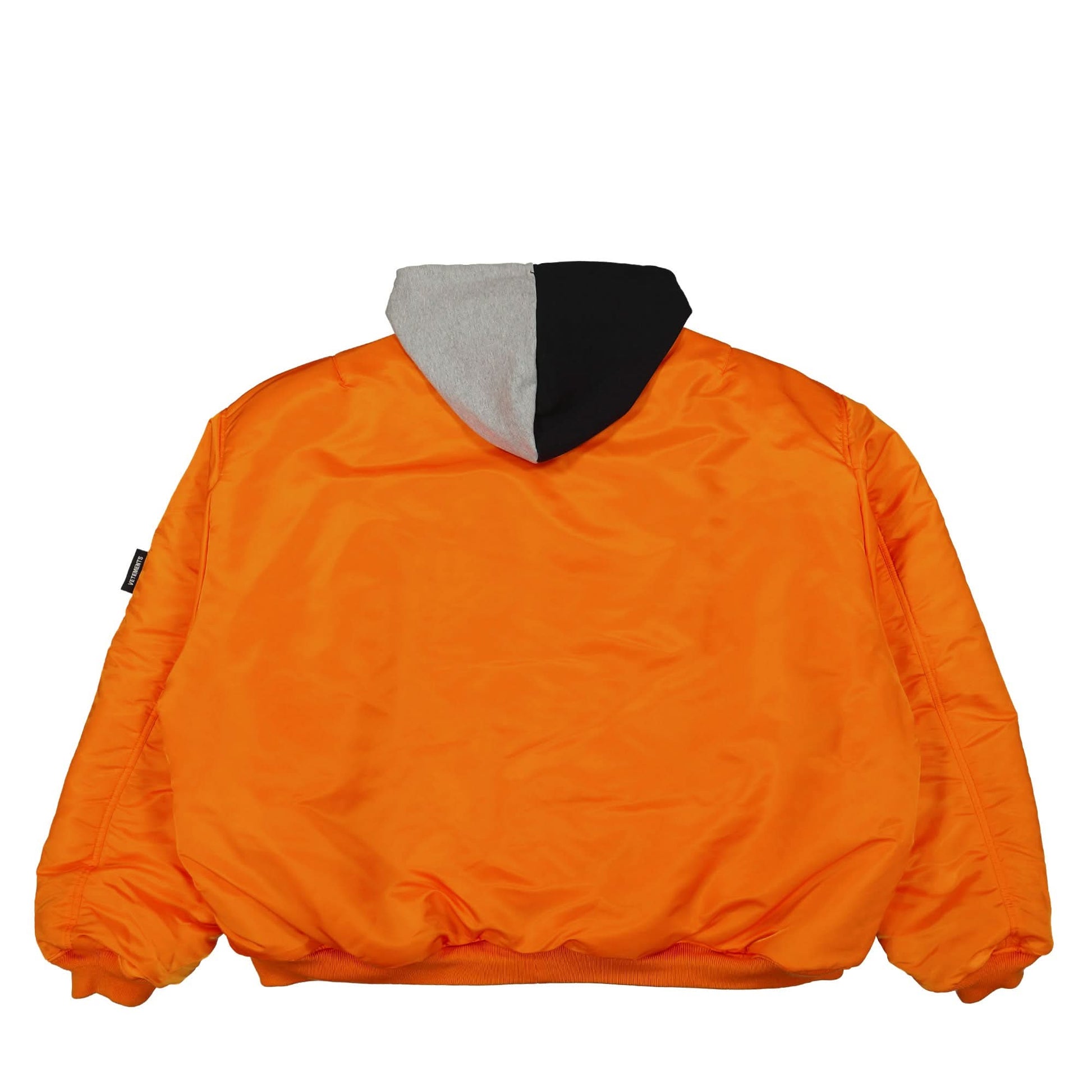 VETEMENTS Split Hooded Bomber Jacket Multicolor Detail view 8 | Gate