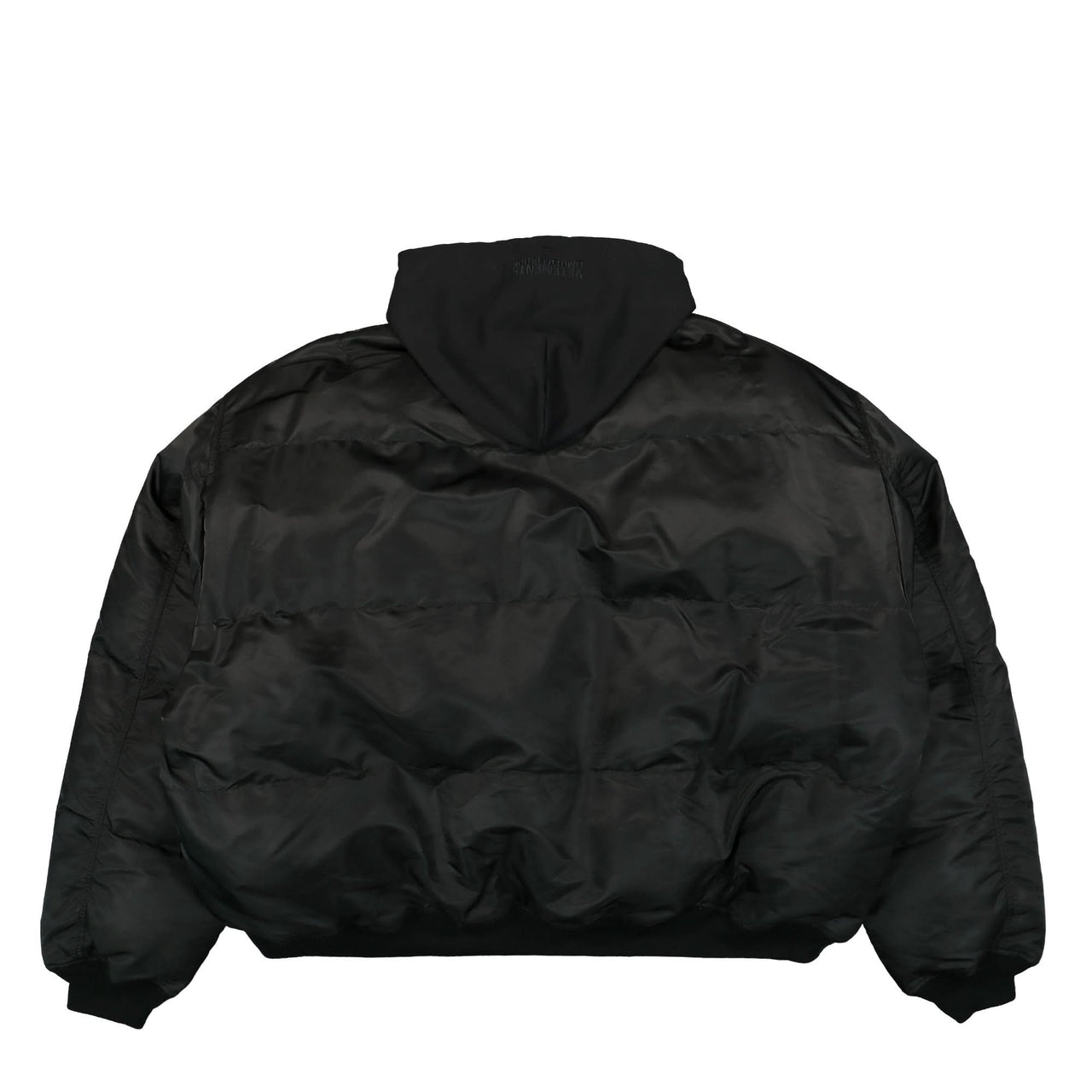 VETEMENTS Quilted Hooded Bomber Jacket Black Detail view 1 | Gate