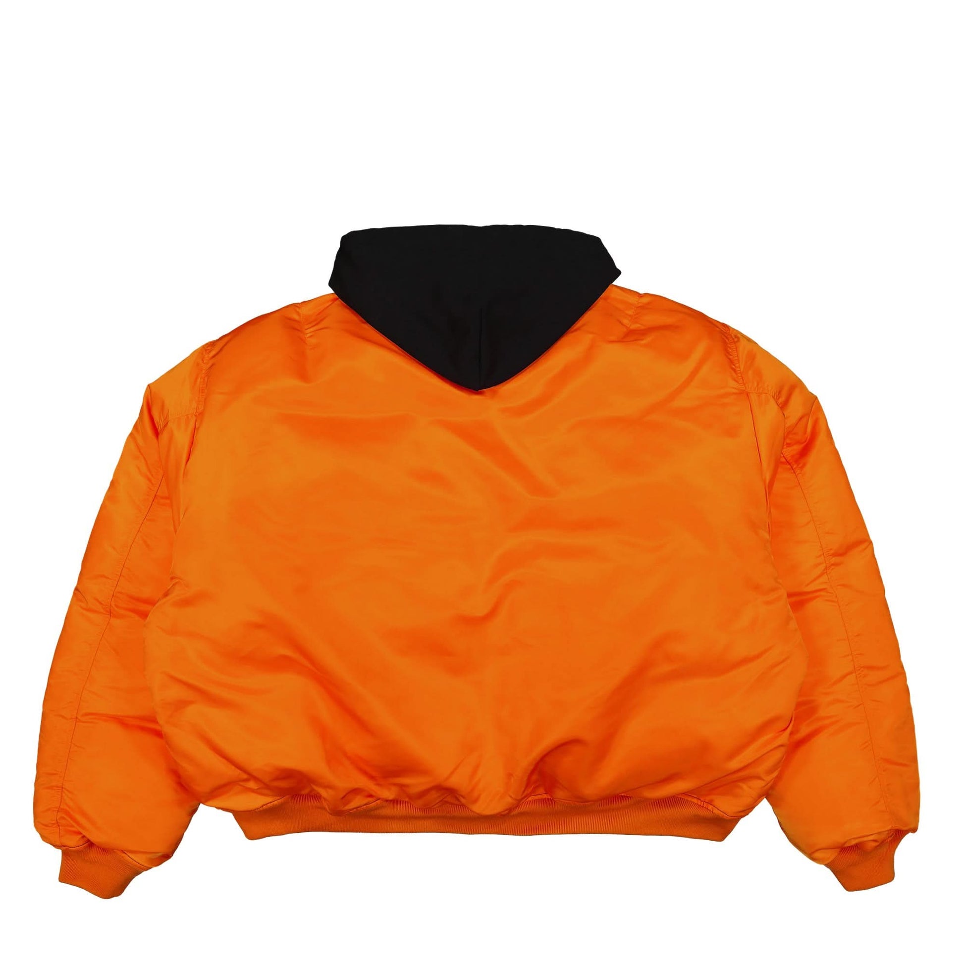 VETEMENTS Quilted Hooded Bomber Jacket Black Detail view 8 | Gate