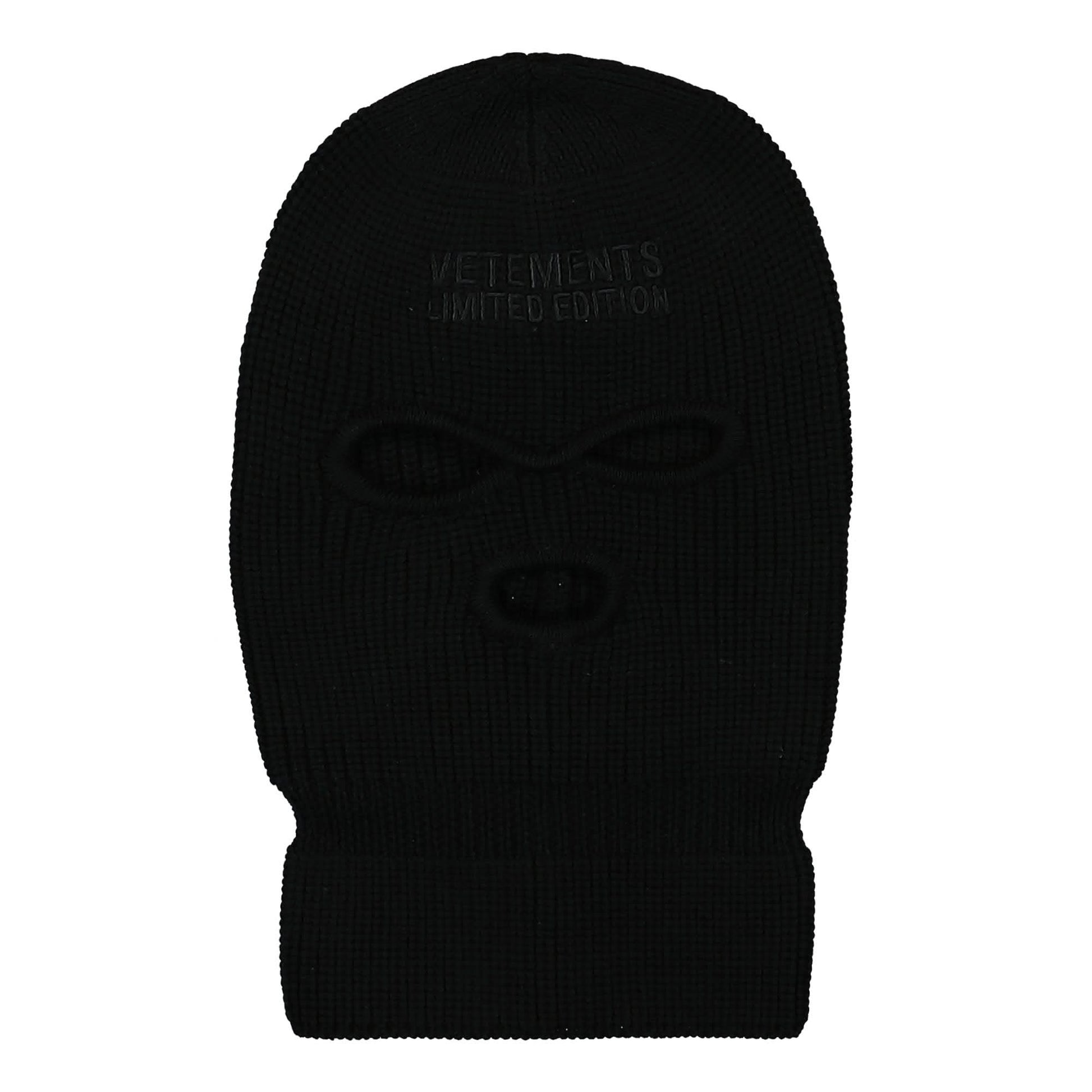 VETEMENTS Logo Balaclava Black Detail view 1 | Gate
