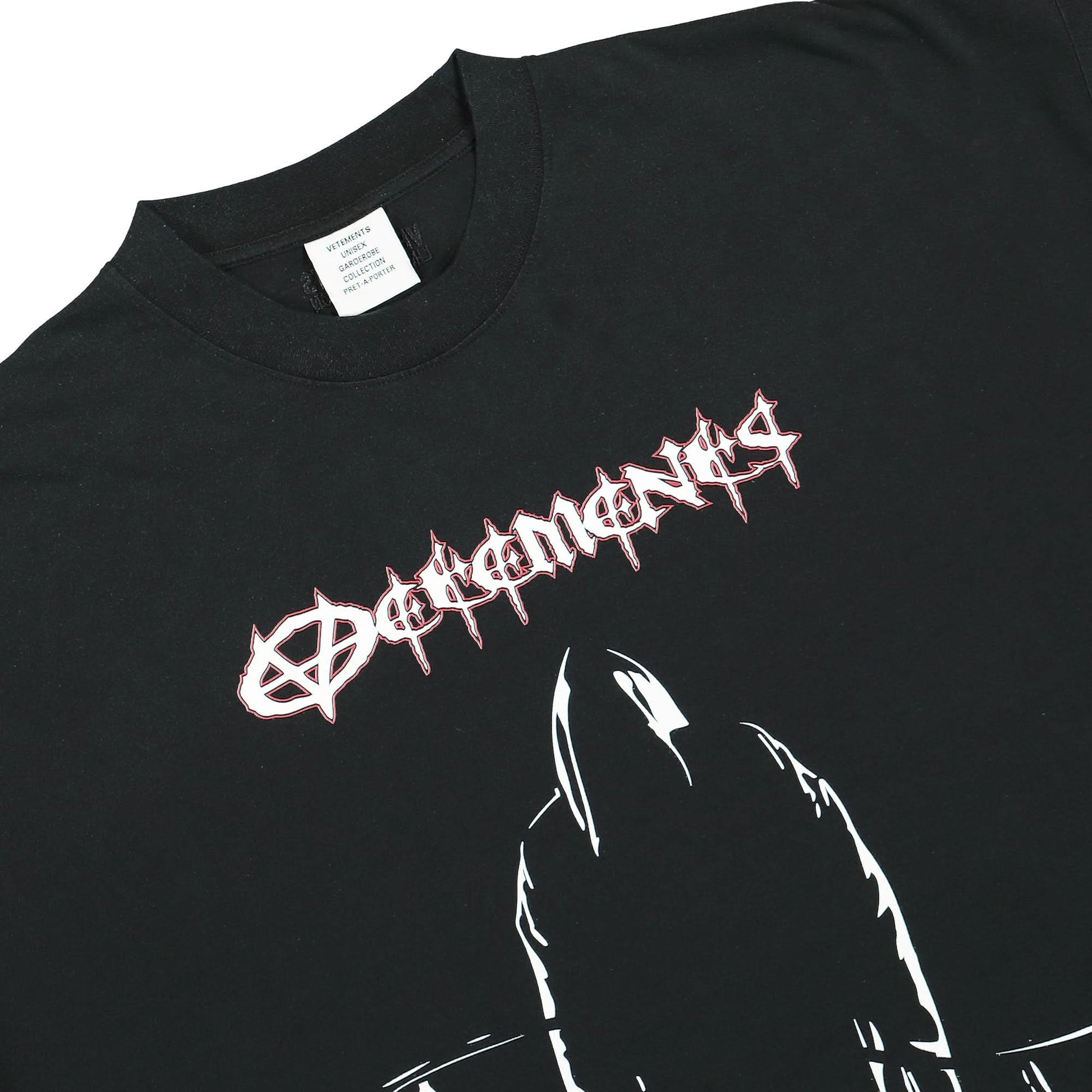 VETEMENTS Reaper Logo T-Shirt Black Detail view 3 | Gate