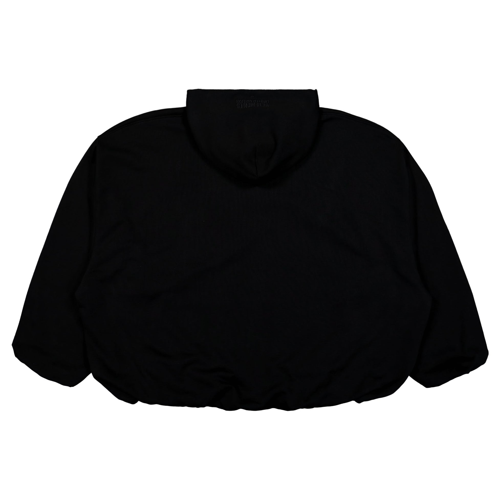 VETEMENTS Oval Logo Cropped Boxy Hoodie Black Detail view 2 | Gate