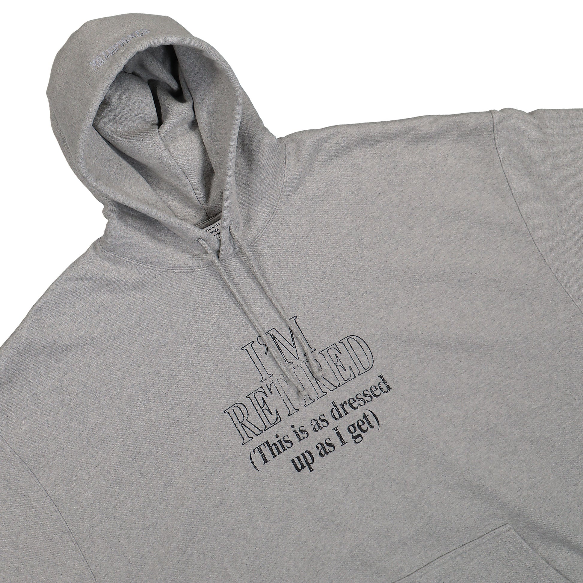 VETEMENTS I´M Retired Oversized Hoodie Grey Detail view 3 | Gate