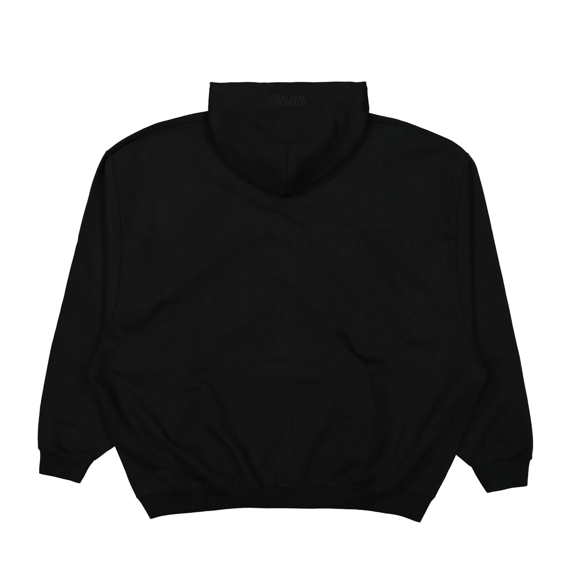 VETEMENTS Embroidered Logo Oversized Zip-Up Hoodie Black Detail view 3 | Gate