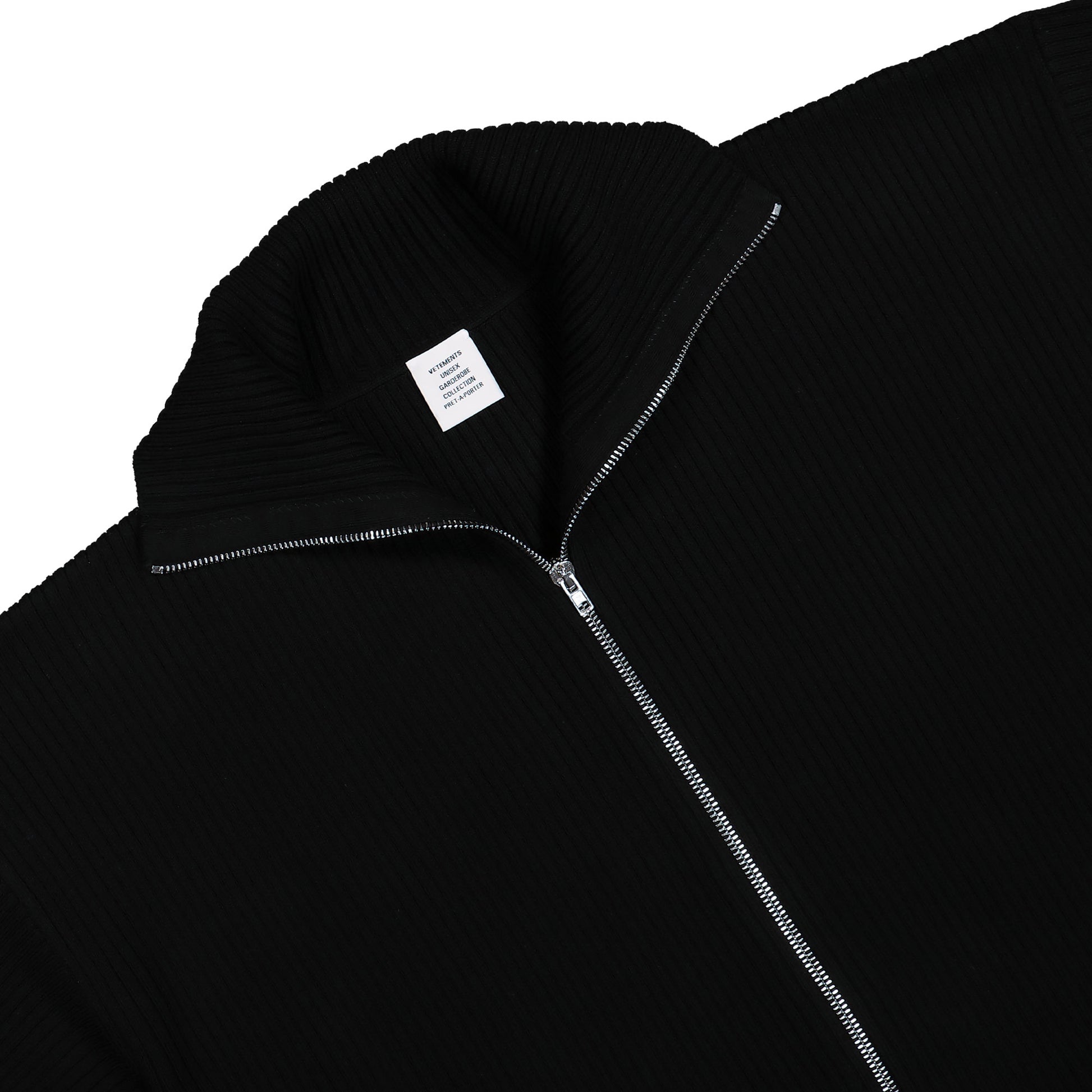 VETEMENTS Zip-Up Cardigan Black Detail view 3 | Gate