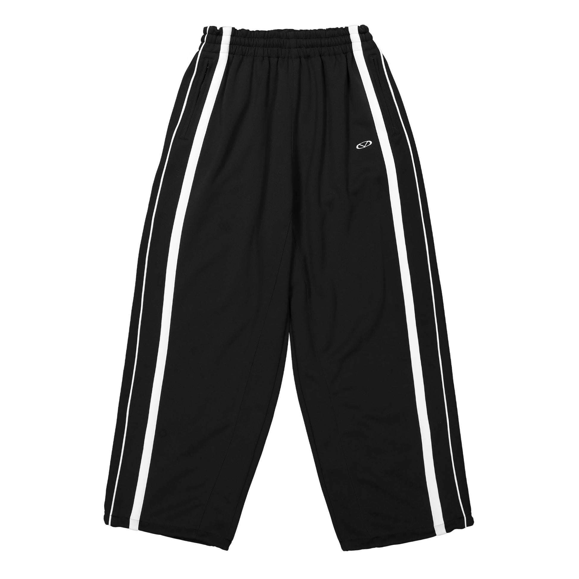 VETEMENTS Oval Logo Gym Pants Black Detail view 1 | Gate