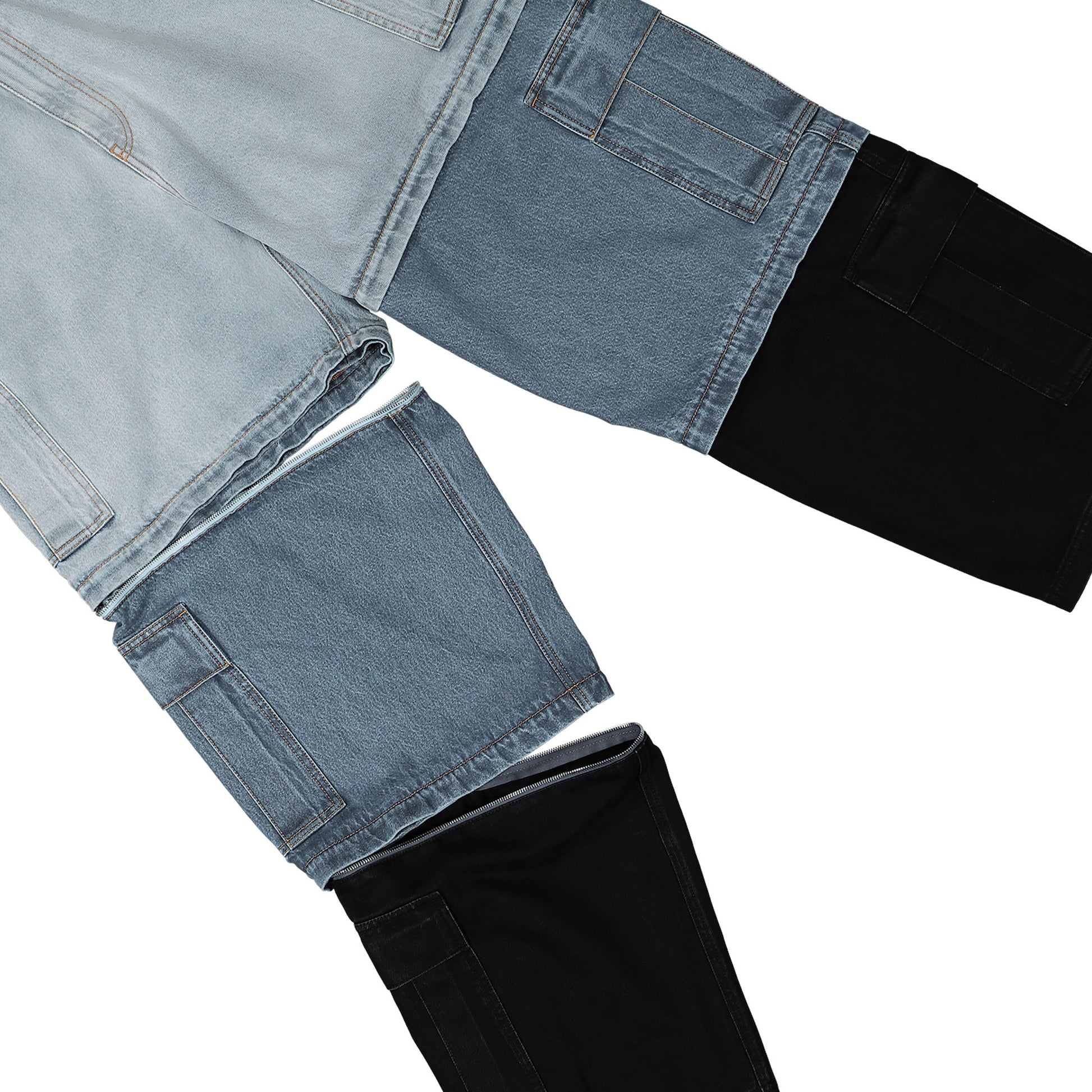 VETEMENTS Deconstructed Triple Cargo Pants Blue Detail view 8 | Gate