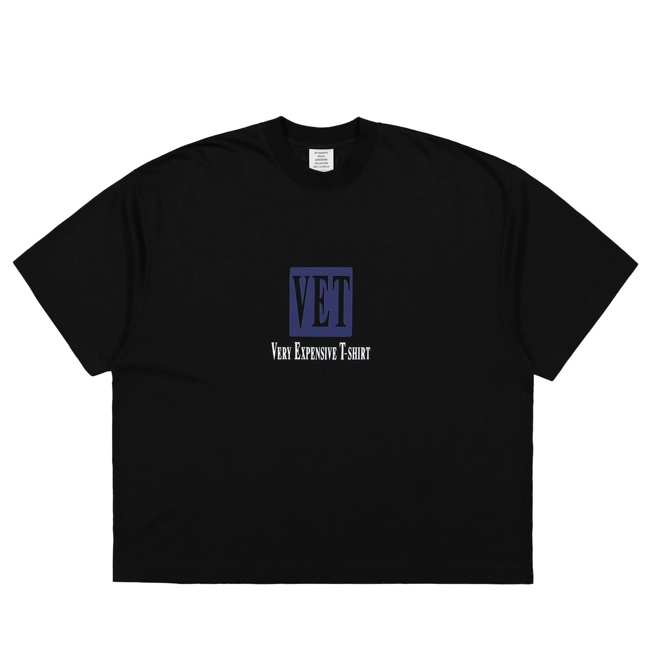 VETEMENTS Vet Cropped Cropped Boxy T-Shirt Black Detail view 1 | Gate
