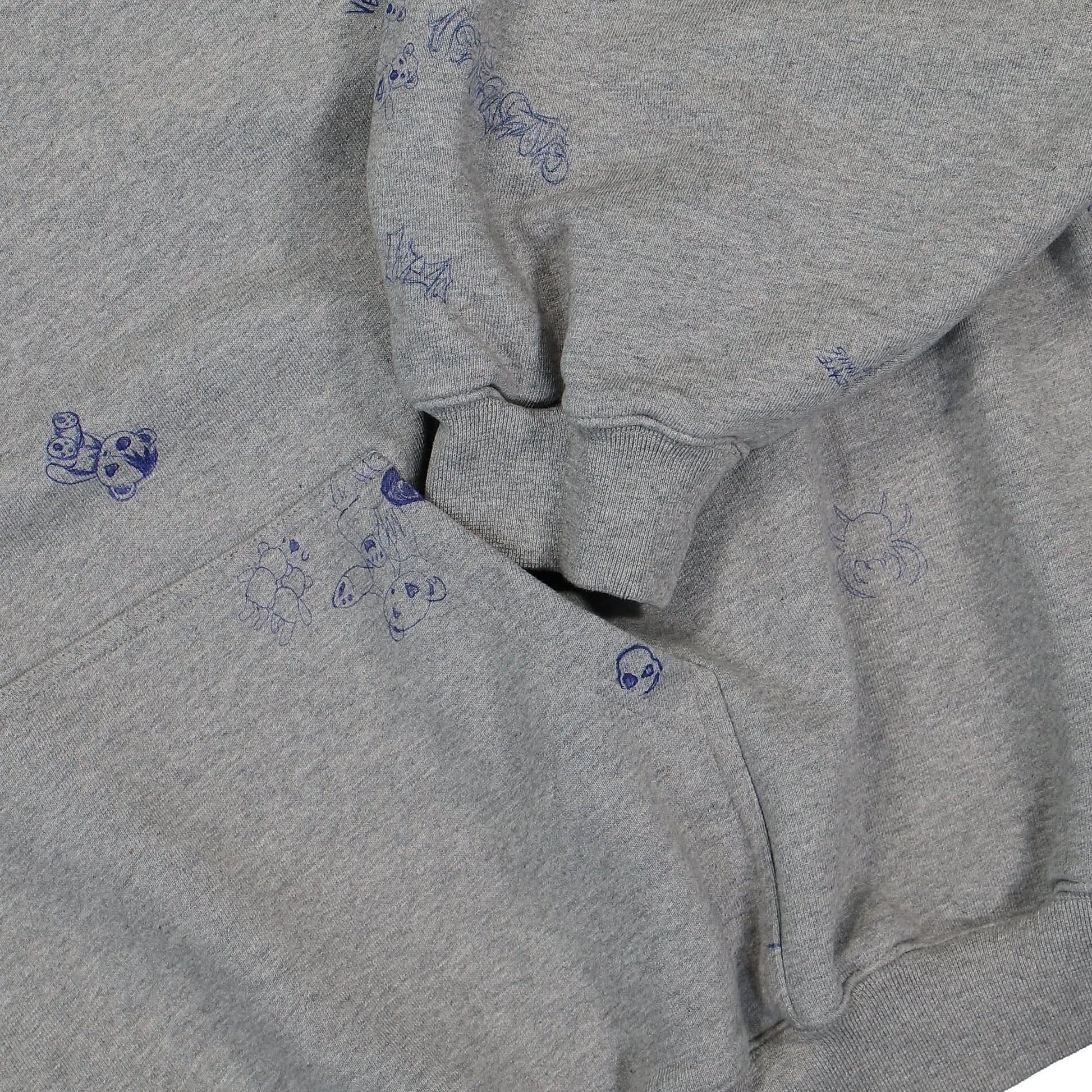 VETEMENTS Scribbled Hoodie Grey Detail view 5 | Gate