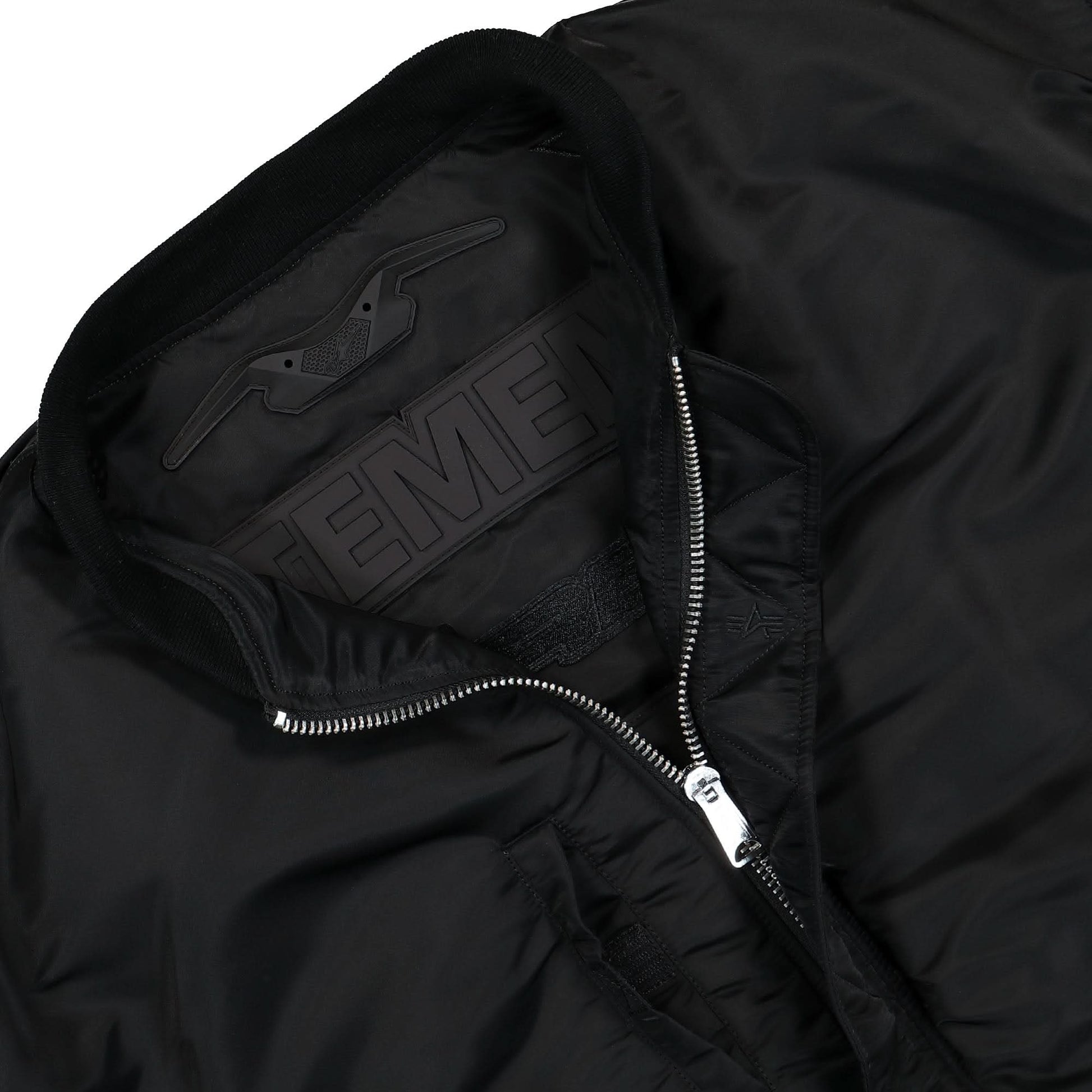 VETEMENTS Blackout Motorcycle Bomber Jacket Black Detail view 6 | Gate