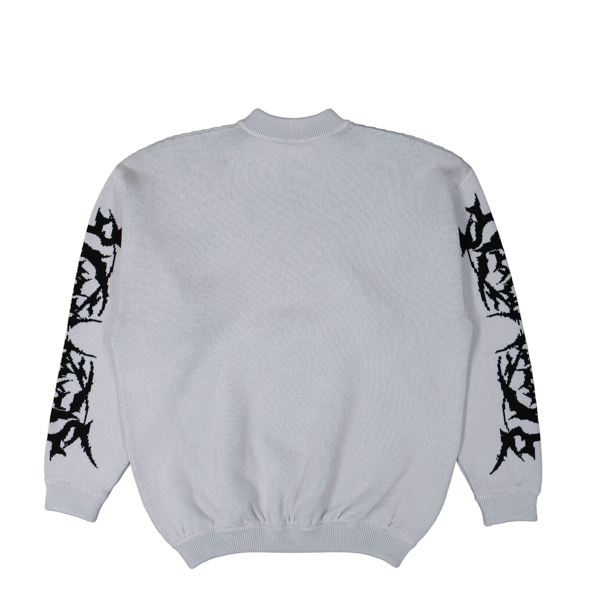 VETEMENTS Metal Double Logo Sweater Grey Detail view 2 | Gate