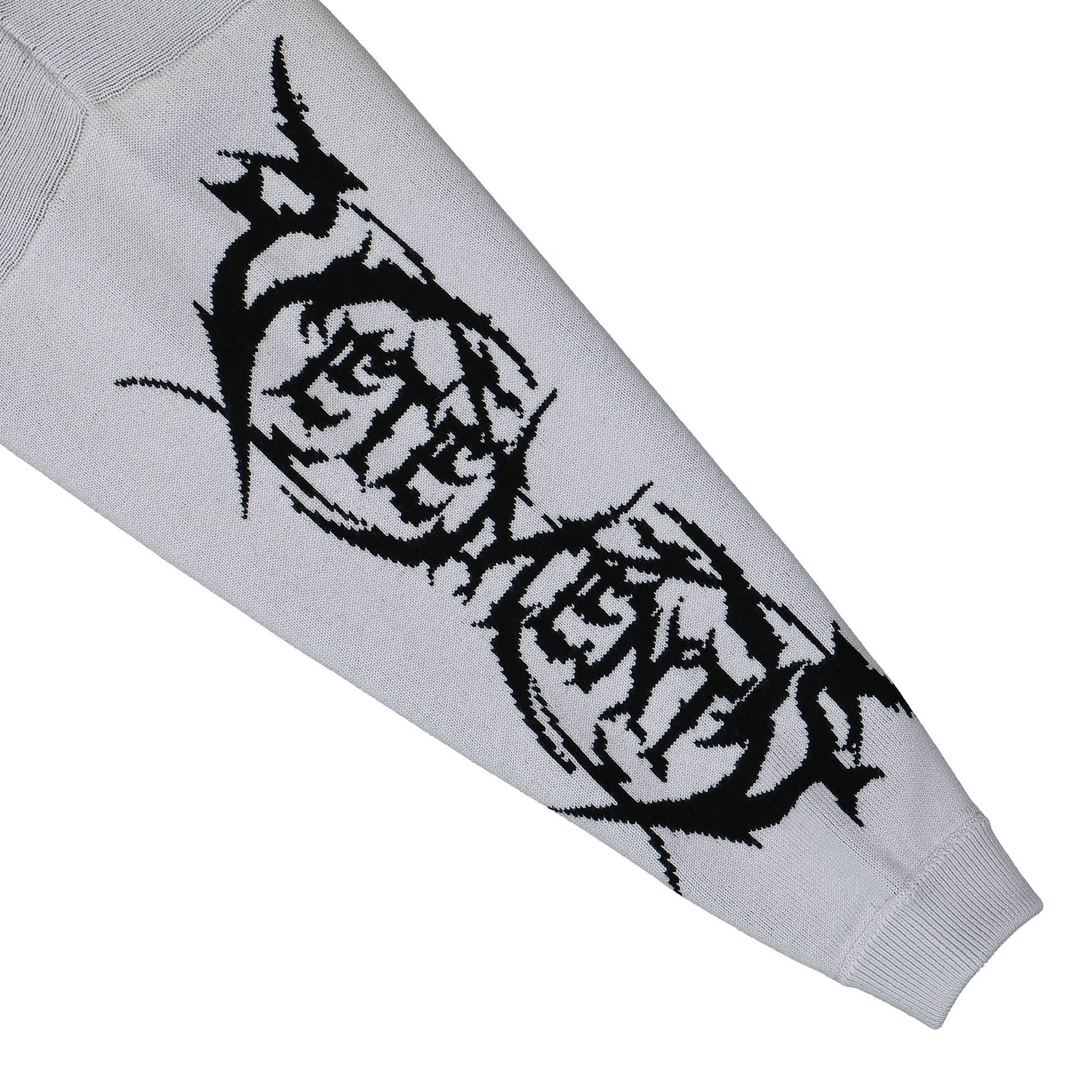 VETEMENTS Metal Double Logo Sweater Grey Detail view 4 | Gate