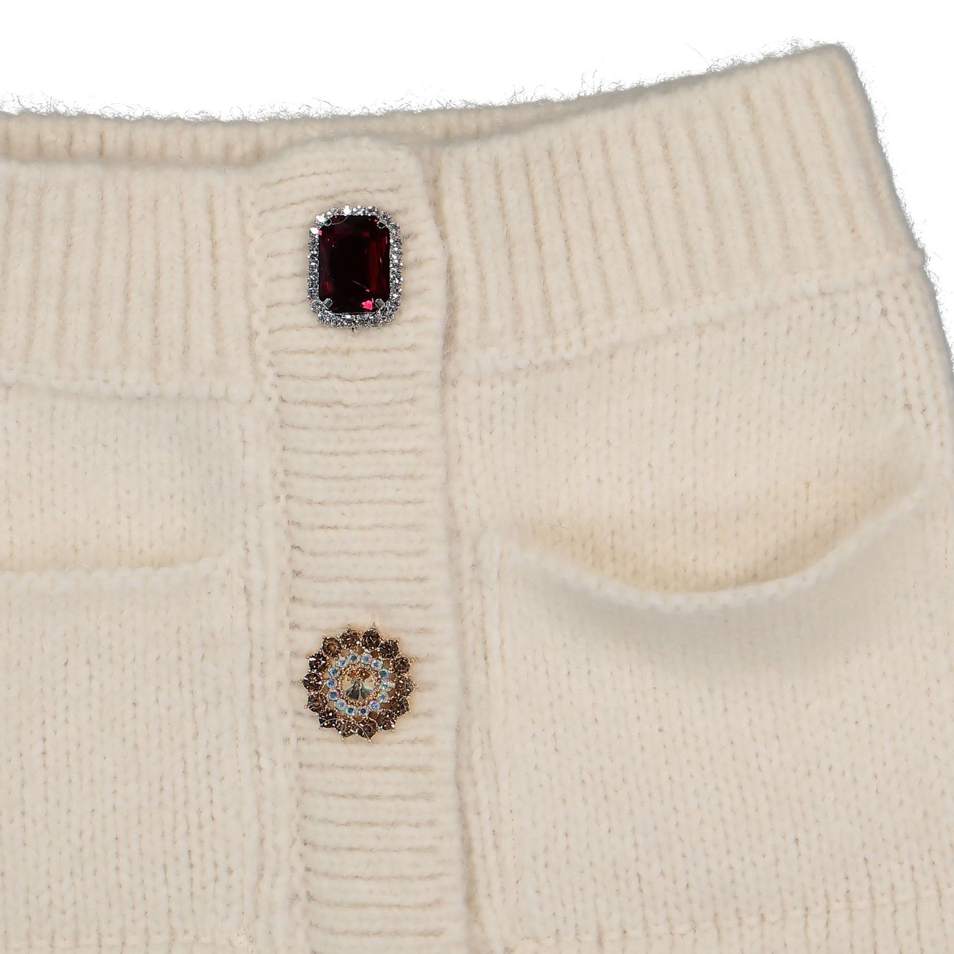 VETEMENTS Fancy Button Skirt White Detail view 3 | Gate