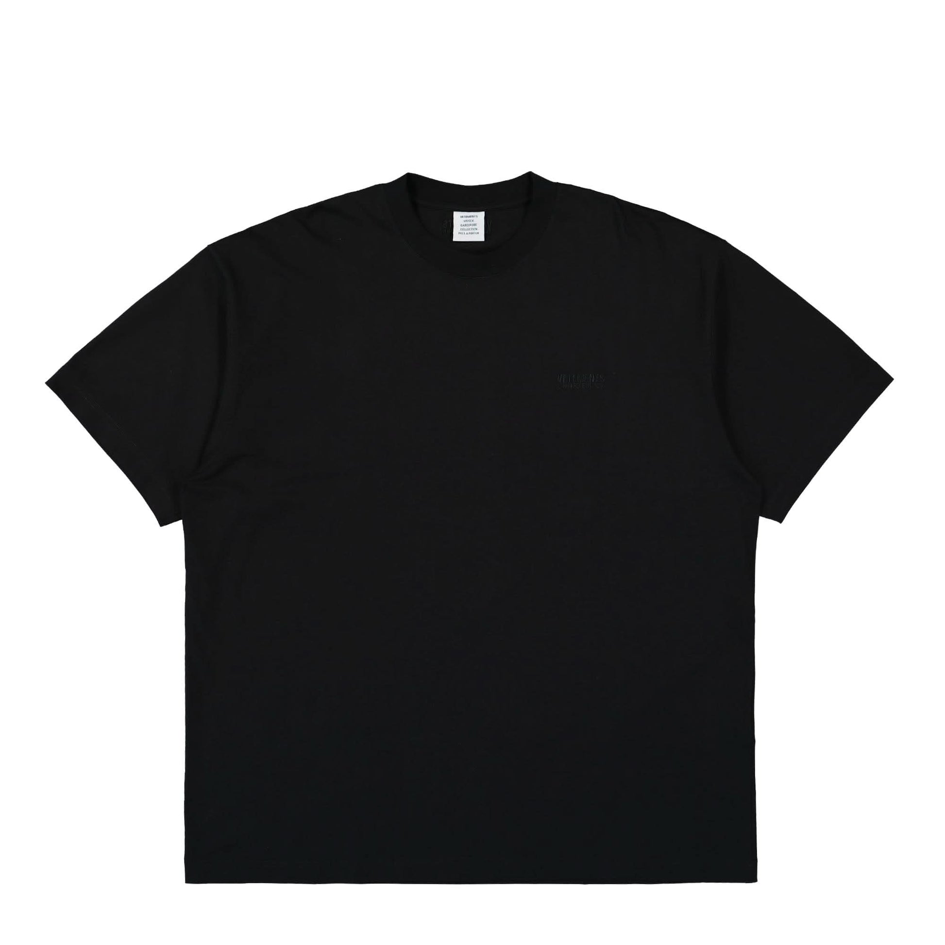 VETEMENTS Tonal Logo Shirt Black Detail view 1 | Gate