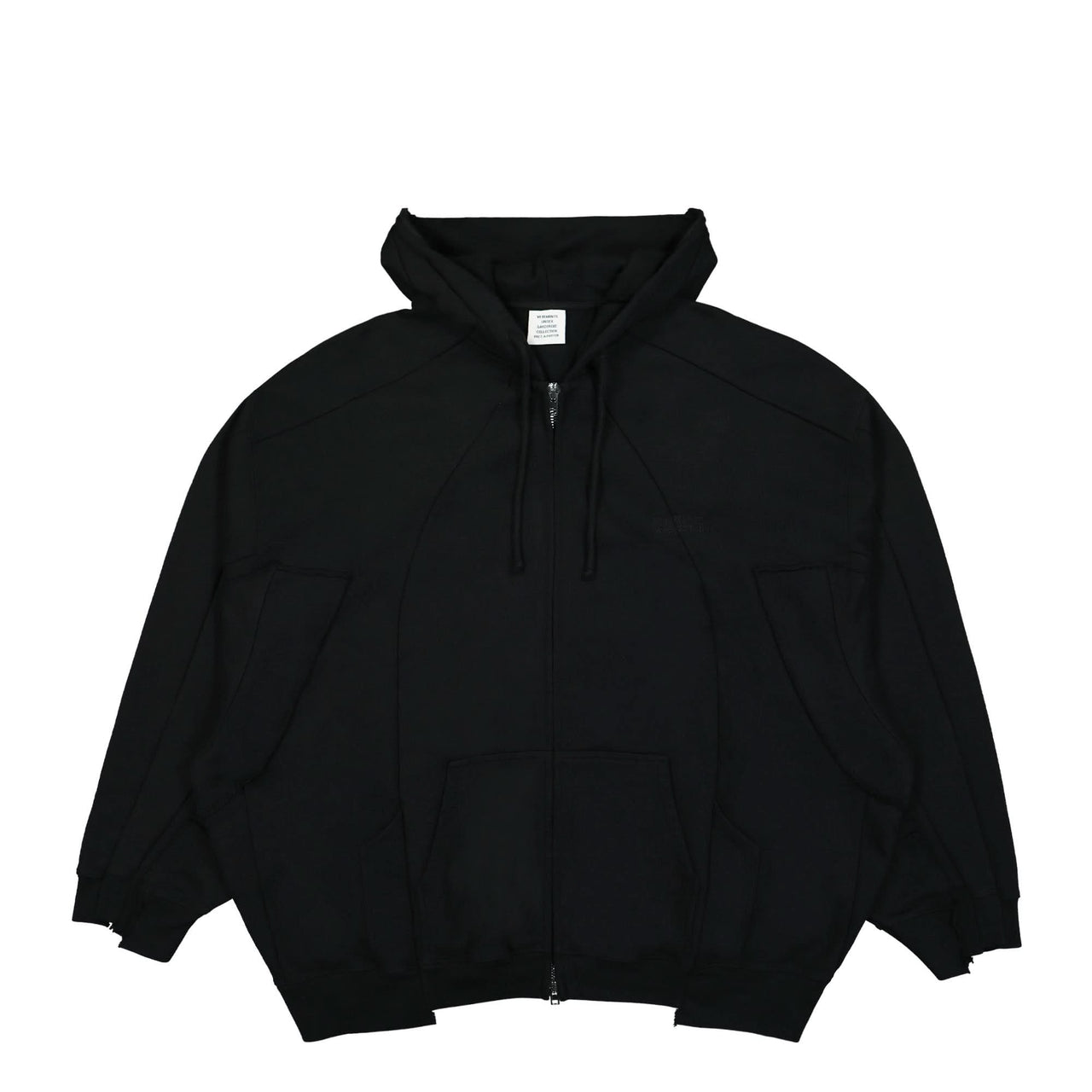 VETEMENTS Blackout Cut-Up Hoodie Black Detail view 1 | Gate