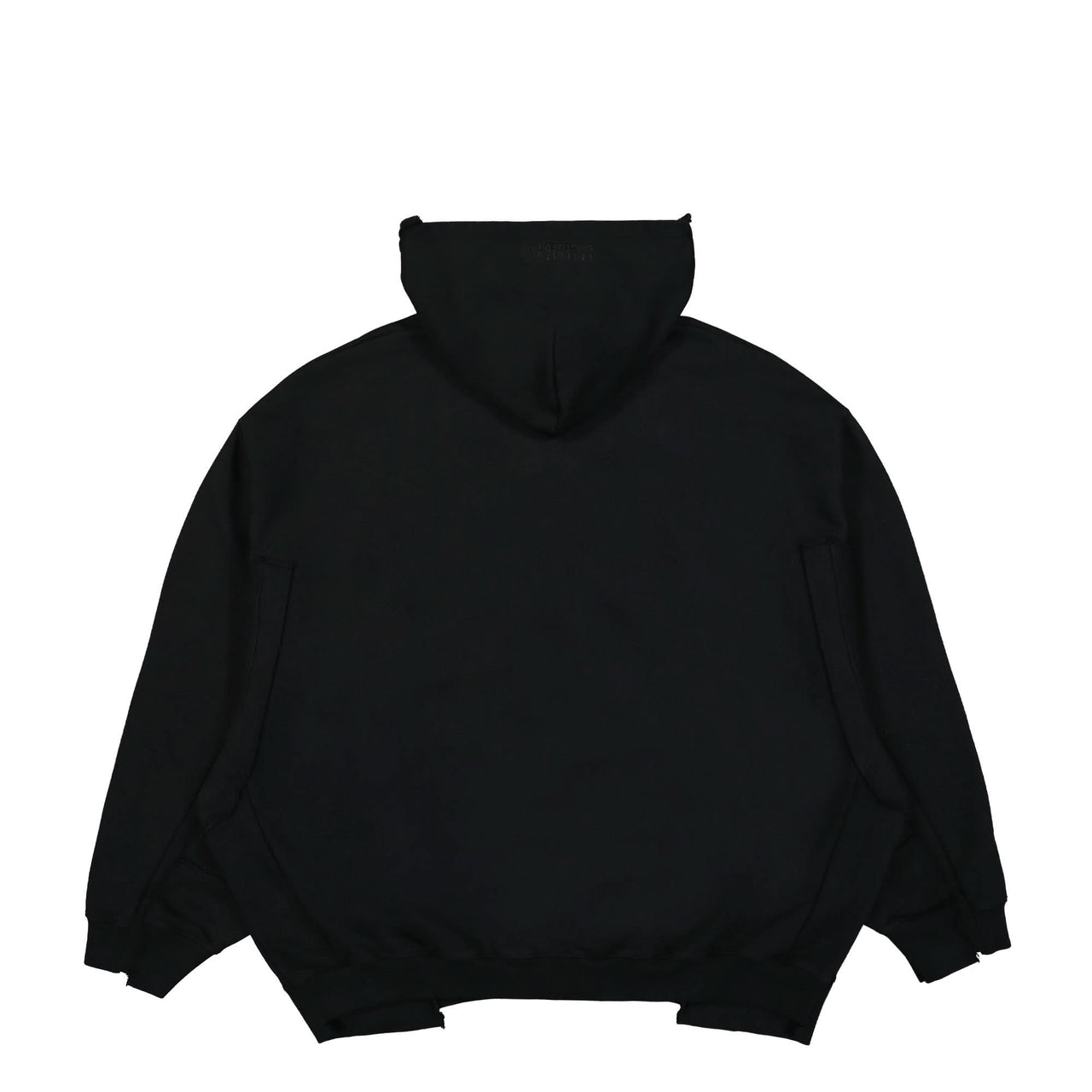 VETEMENTS Blackout Cut-Up Hoodie Black Detail view 1 | Gate
