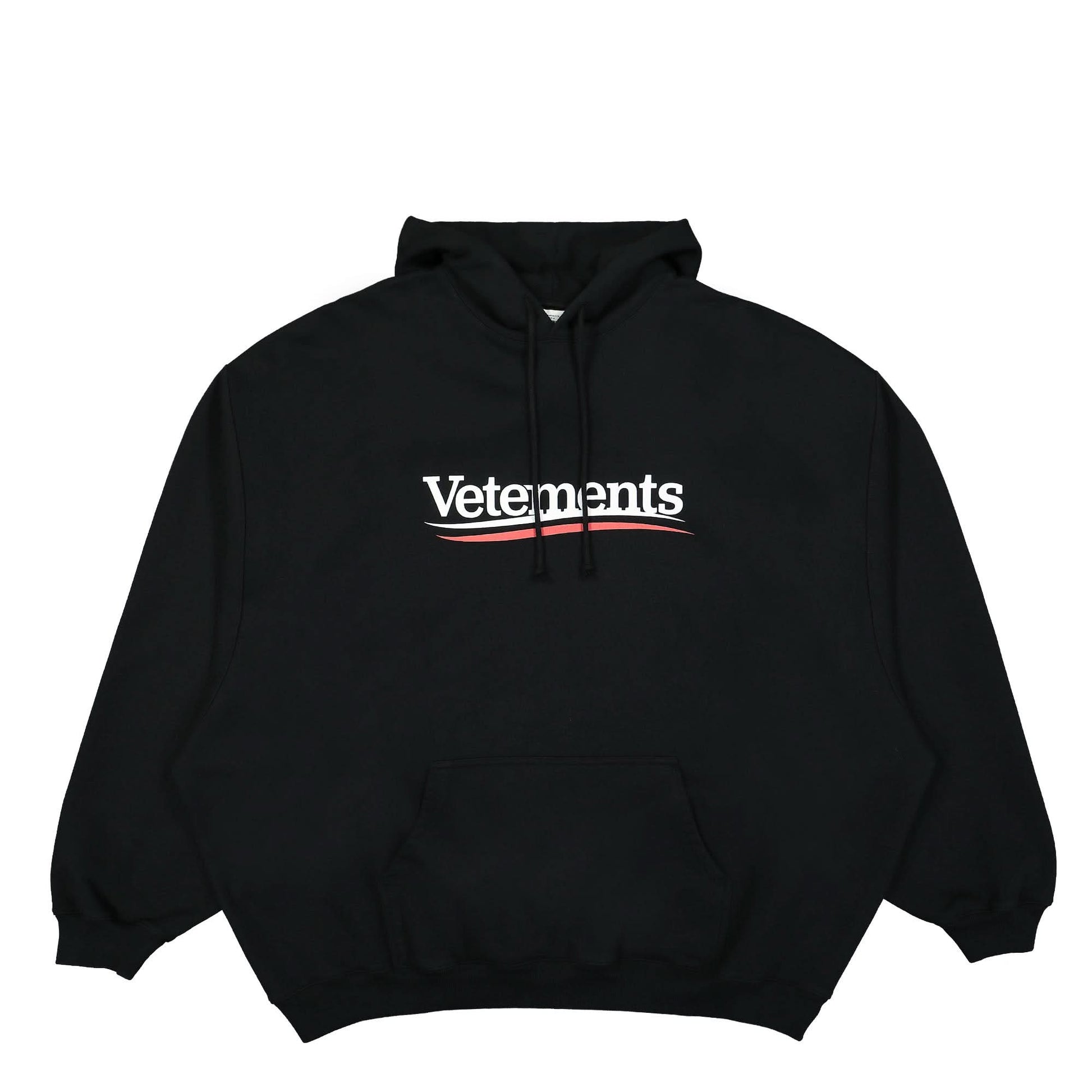 VETEMENTS Campaign Logo Hoodie Black Detail view 1 | Gate