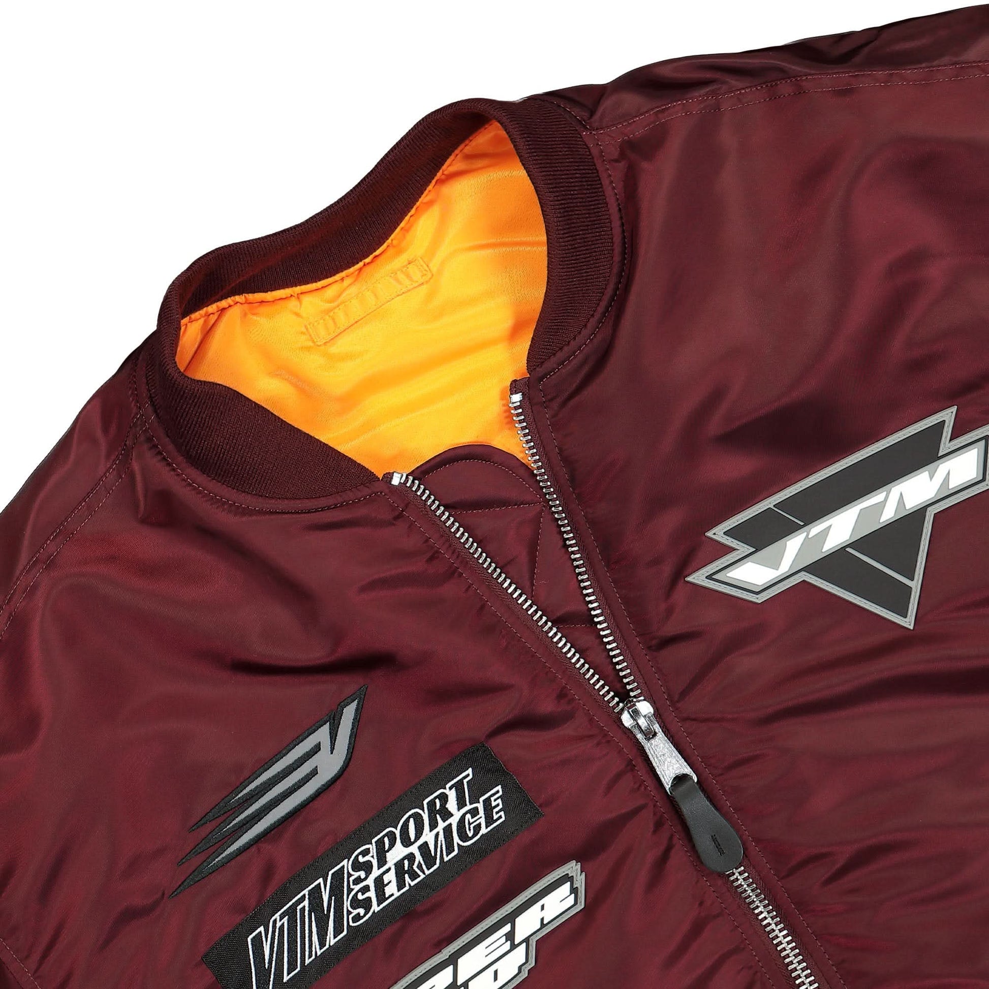 VETEMENTS Racing Bomber Jacket Red Detail view 3 | Gate
